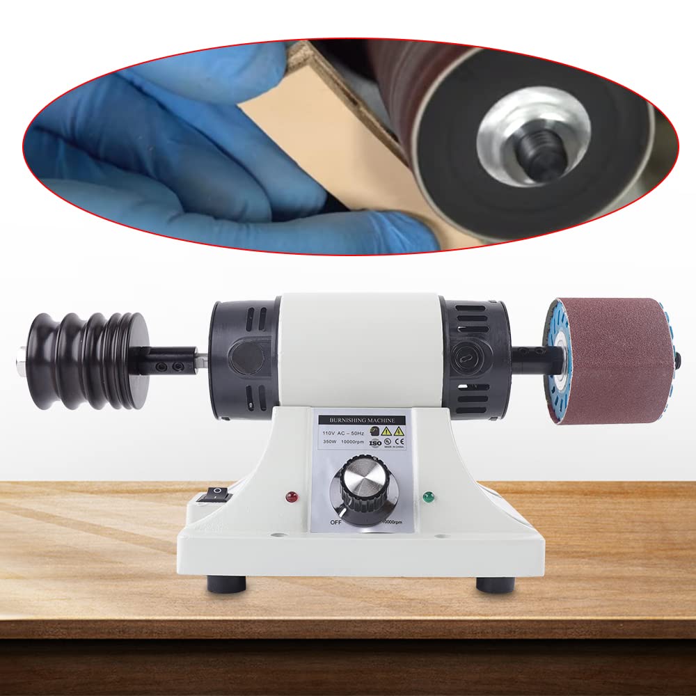 Professional 110V Leather Edge Burnishing & Polishing Machine for Vegetable Tanned Leather - Perfect for Belts, Wallets & DIY Leather Craft Projects