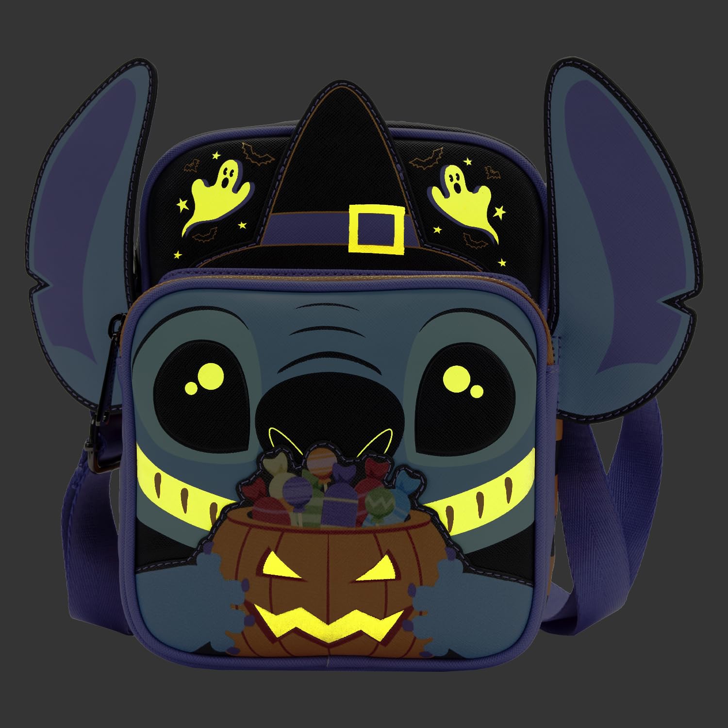 Loungefly Disney Lilo & Stitch Halloween Candy Cosplay Passport Bag - Cute Crossbody Purse for Disney Fans, Cosplay & Theme Park Outfits