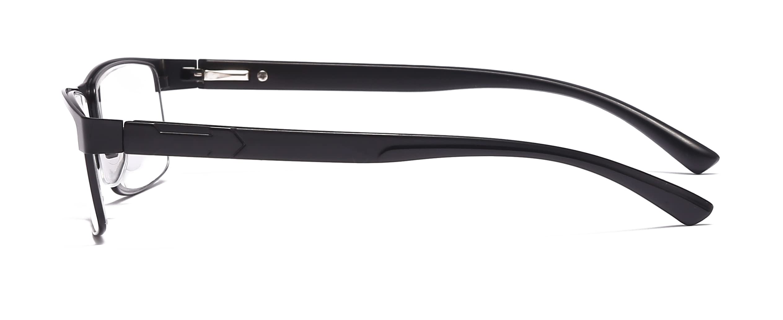 B&Q 4 Pack Rectangular Metal Frame Spring Hinge Blue Light Blocking Reading Glasses for Men - Anti-Eye Strain Computer Glasses for Office Work & Screen Time