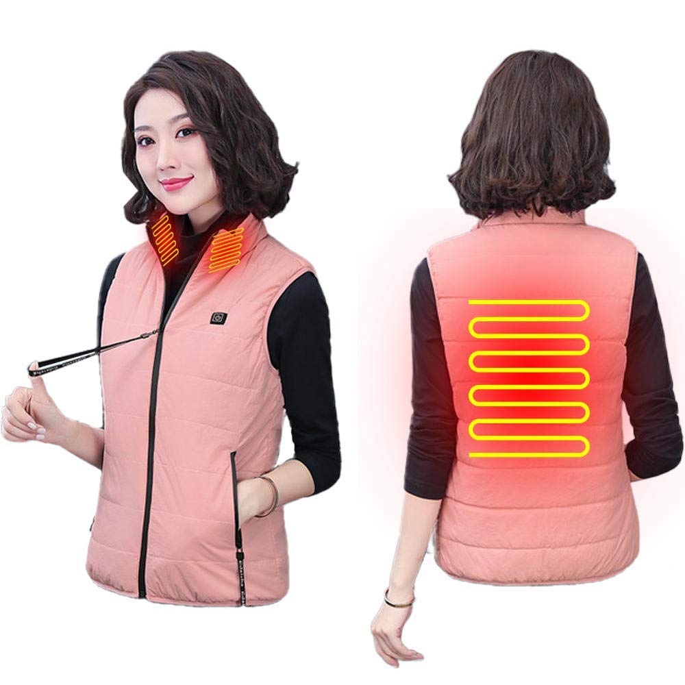 MNSSRN Pink USB Heated Jacket for Men & Women - Lightweight Washable Smart Vest with 1 Heating Zone & 3 Temperature Levels - Ideal for Motorcycle Riding, Outdoor Activities, Hunting, and Winter Sports