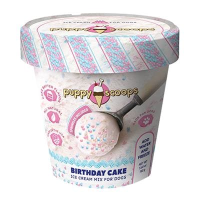 Puppy Scoops Ice Cream Mix - Birthday Cake Flavor for Dogs | Healthy Frozen Treat for Puppy Birthday Parties & Summer Cooling Snacks