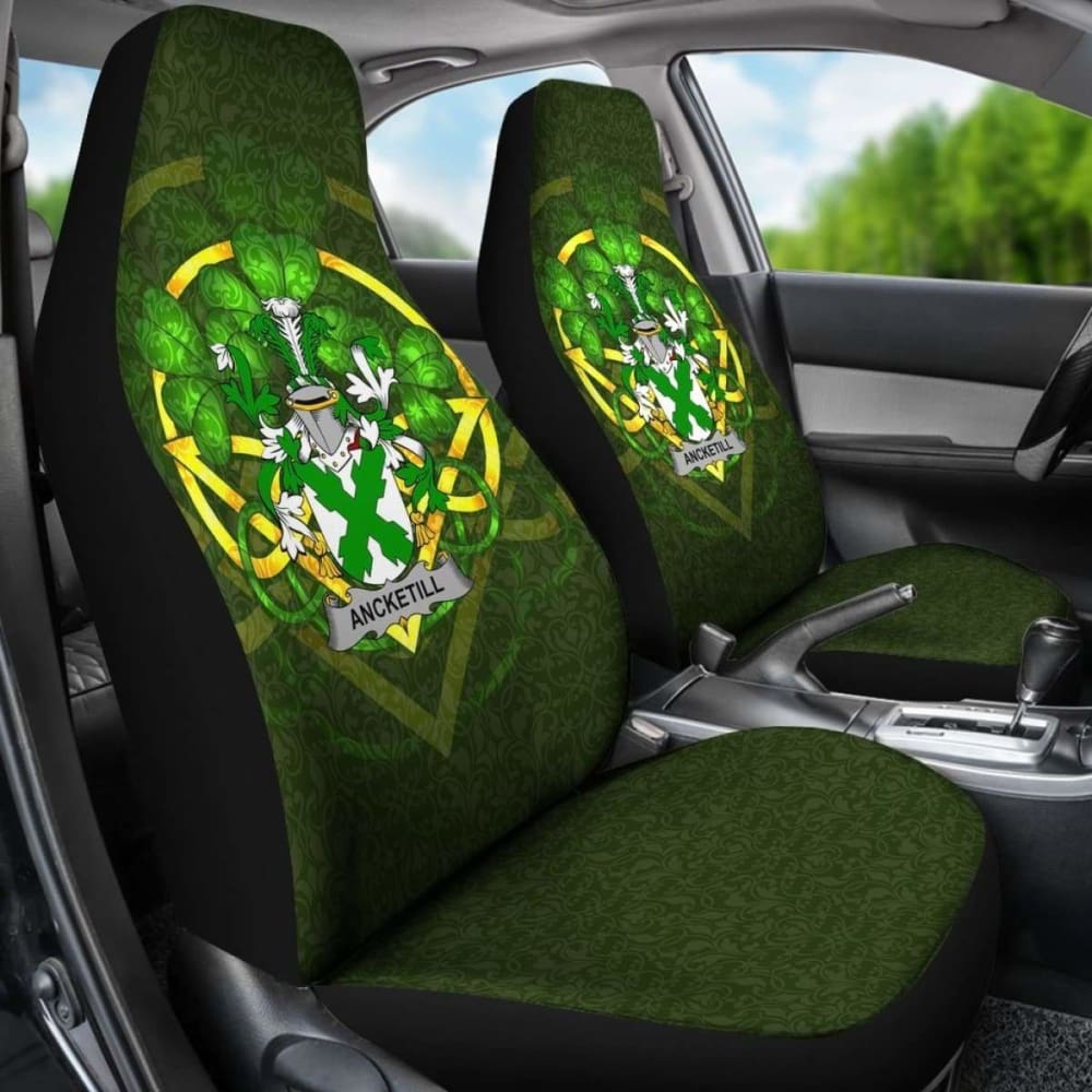 Ancketill Ireland Car Seat Cover Set of 2 - Celtic Shamrock Design, Universal Fit for Cars, Trucks & SUVs - Perfect for St. Patrick's Day, Irish Pride & Everyday Protection