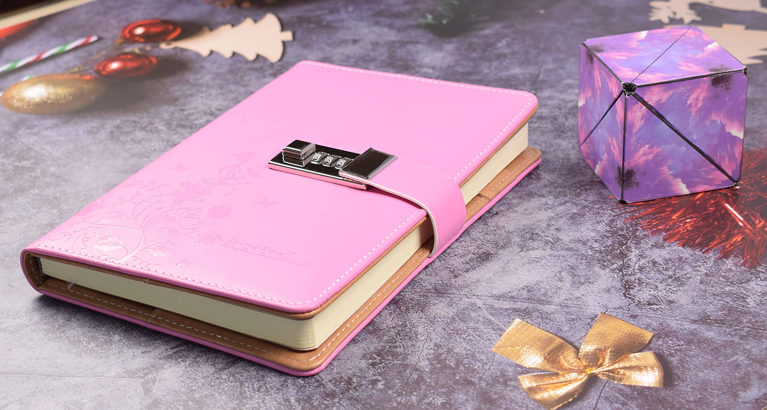 Secure Combination Lock Diary - A5 Locking Journal with Personal Notepad, Pink Writing Notebook for School, Travel & Secret Keeping | Planner & Agenda Organizer