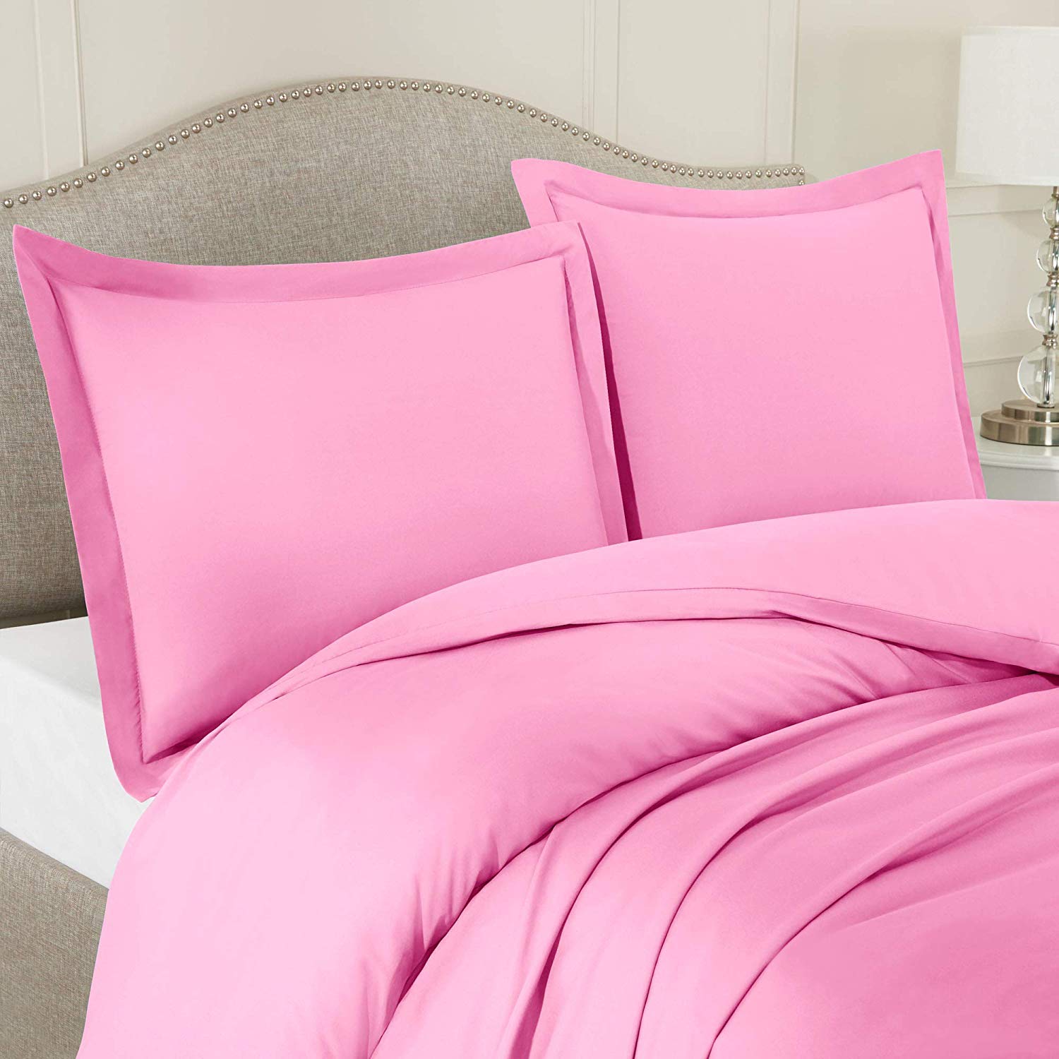 Premium 2-Piece Organic Cotton Bedding Set - 300 GSM, 500 Thread Count - 1 Duvet Cover + 1 Comforter (Light Pink) | Ultra Soft & Breathable for All-Season Comfort - Perfect for Master Bedroom, Guest Room & Luxury Hotels