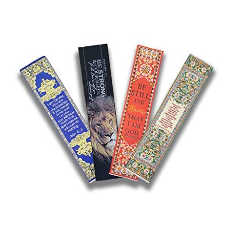 4 Pack Woven Bible Verse Bookmarks - Inspirational Scripture Fabric Book Markers for Bible Study, Church Groups, Christian Gifts for Women & Men - Perfect for Church Events, Bible Study Groups & Christian Gift Giving