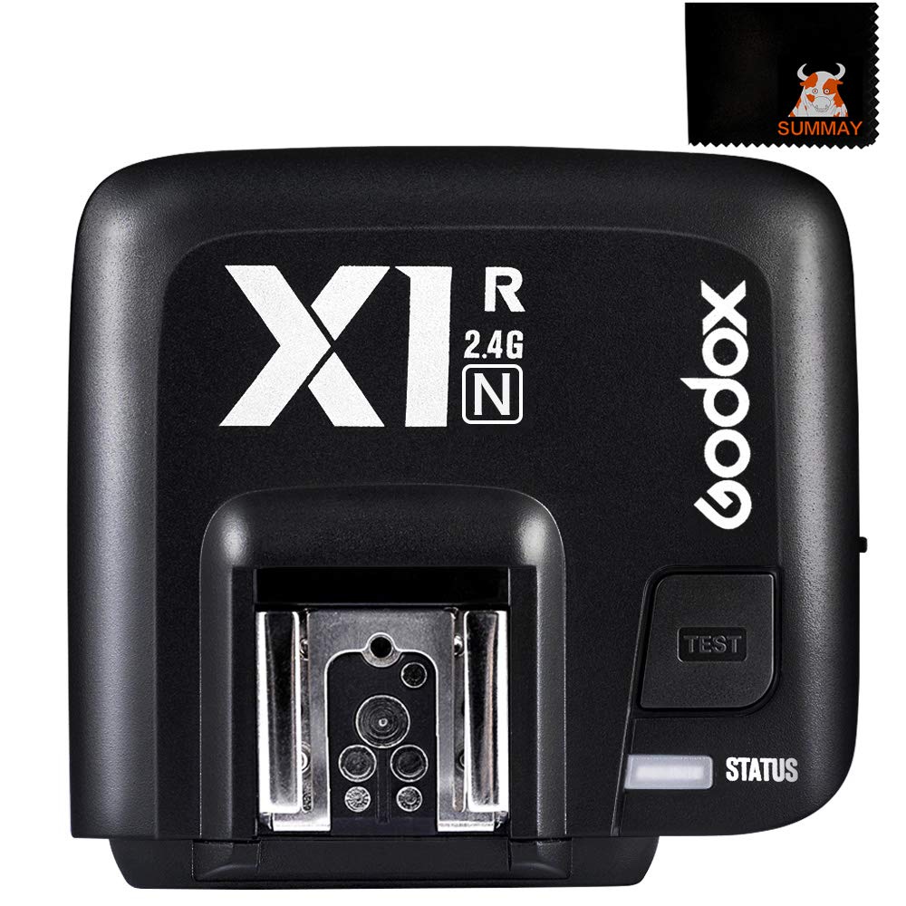 GODOX X1R-N TTL 2.4G Wireless Flash Trigger Receiver for Nikon DSLR Cameras - Compatible with D800, D3X, D2X, D2H, D1H, D1X, D700, D300, D200, D100 - Perfect for Studio Photography & Outdoor Shooting (X1R-N Receiver)