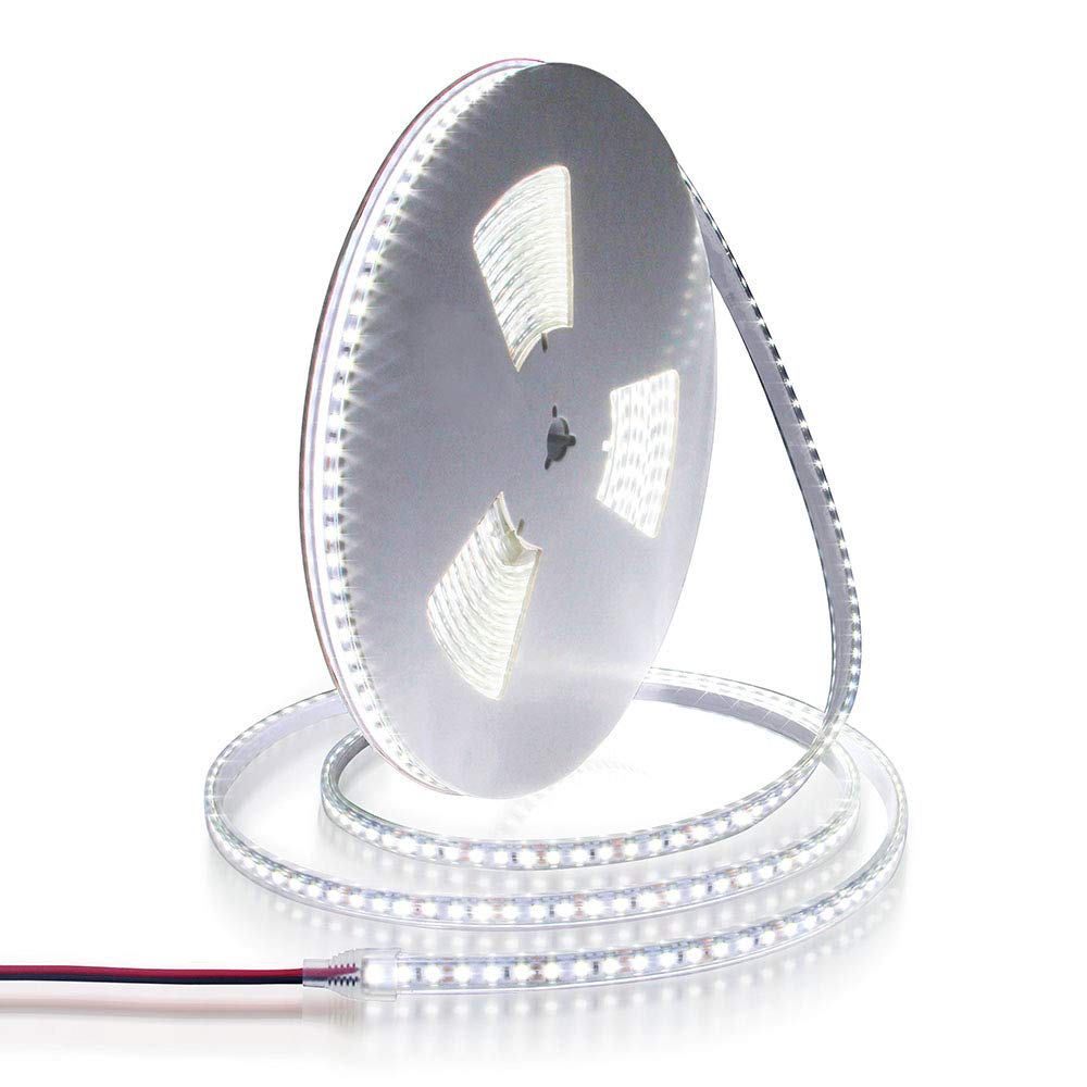 ALITOVE 24V Waterproof LED Strip Lights 32.8ft 1200 LEDs 2835 SMD Cool White 6000K Ultra Bright Flexible Ribbon - Perfect for Outdoor, Kitchen, Garden, Under-Cabinet & Backyard Lighting (No Power Supply & Adhesive Included)