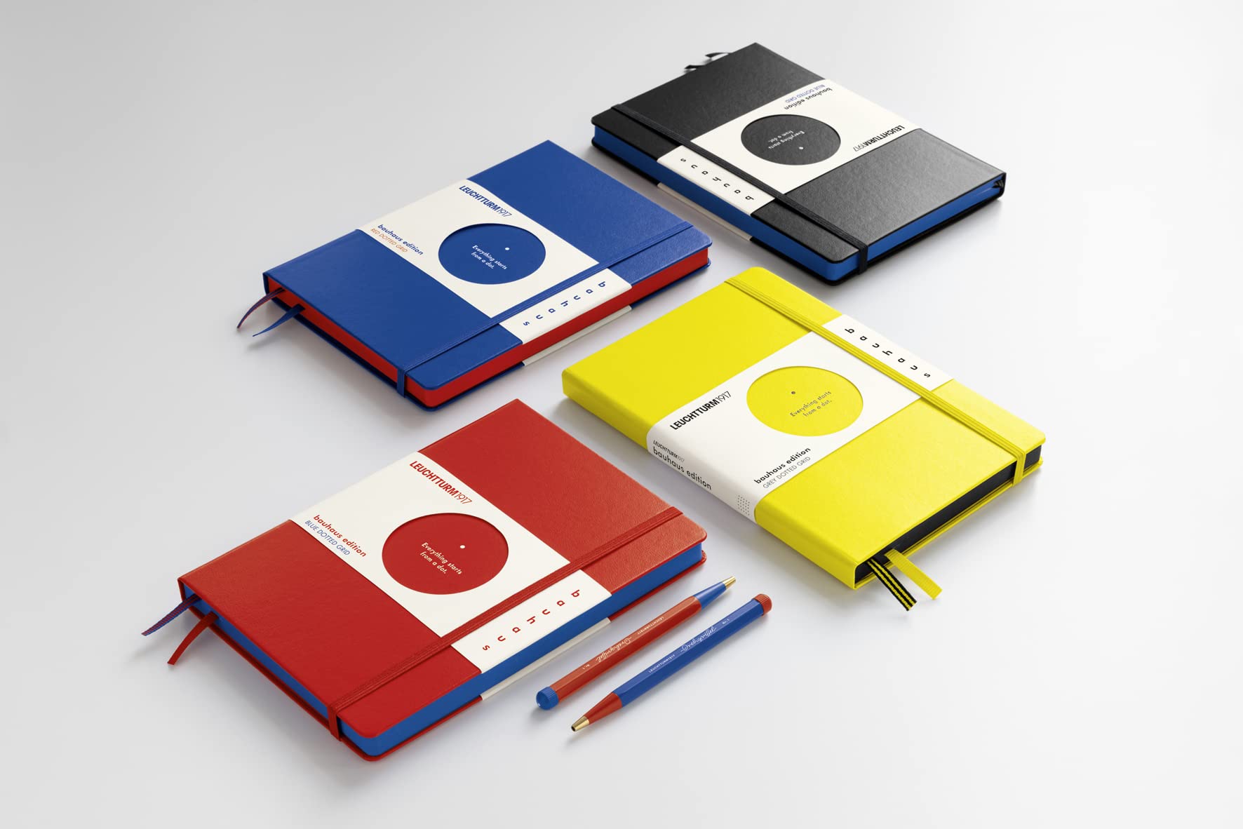 LEUCHTTURM1917 Medium A5 Dotted Hardcover Notebook - Bauhaus Special Edition with 251 Numbered Pages | Premium Black Journal for Writing, Sketching & Note Taking | Perfect for Bullet Journaling, Creative Projects & Office Use