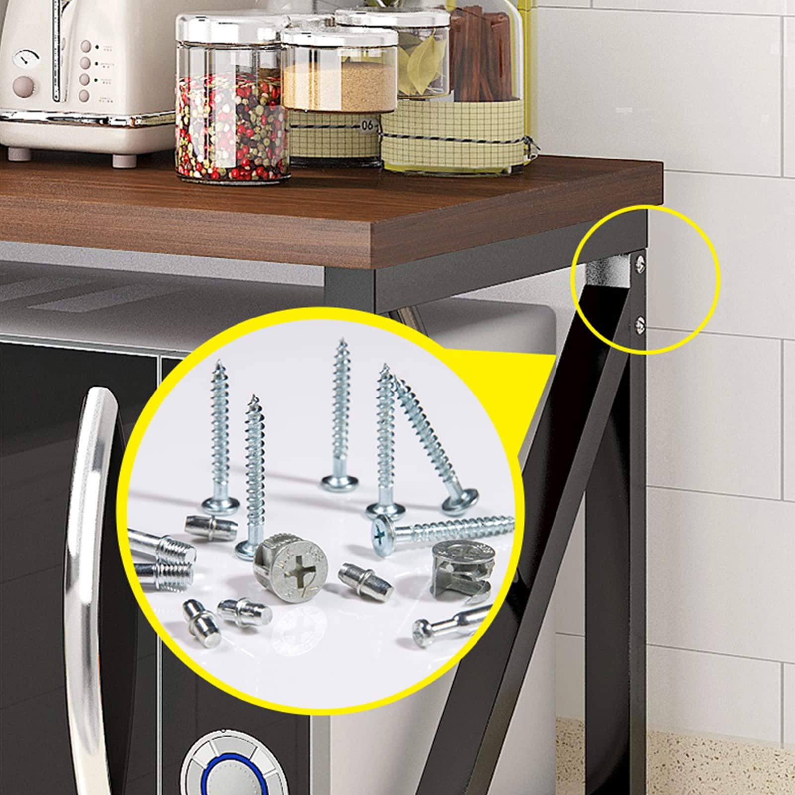 Universal Microwave Shelf for Countertop - Heavy Duty Metal Oven Rack & Kitchen Storage Organizer - Space Saving Solution for Small Kitchens, Countertops, and Pantries - Perfect for Microwaves, Toasters, and Small Appliances