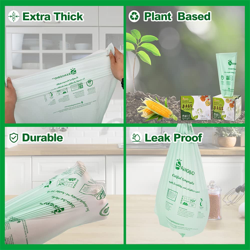 Extra Large 500-Count OrangeBio Certified Compostable Shopping Bags - 12