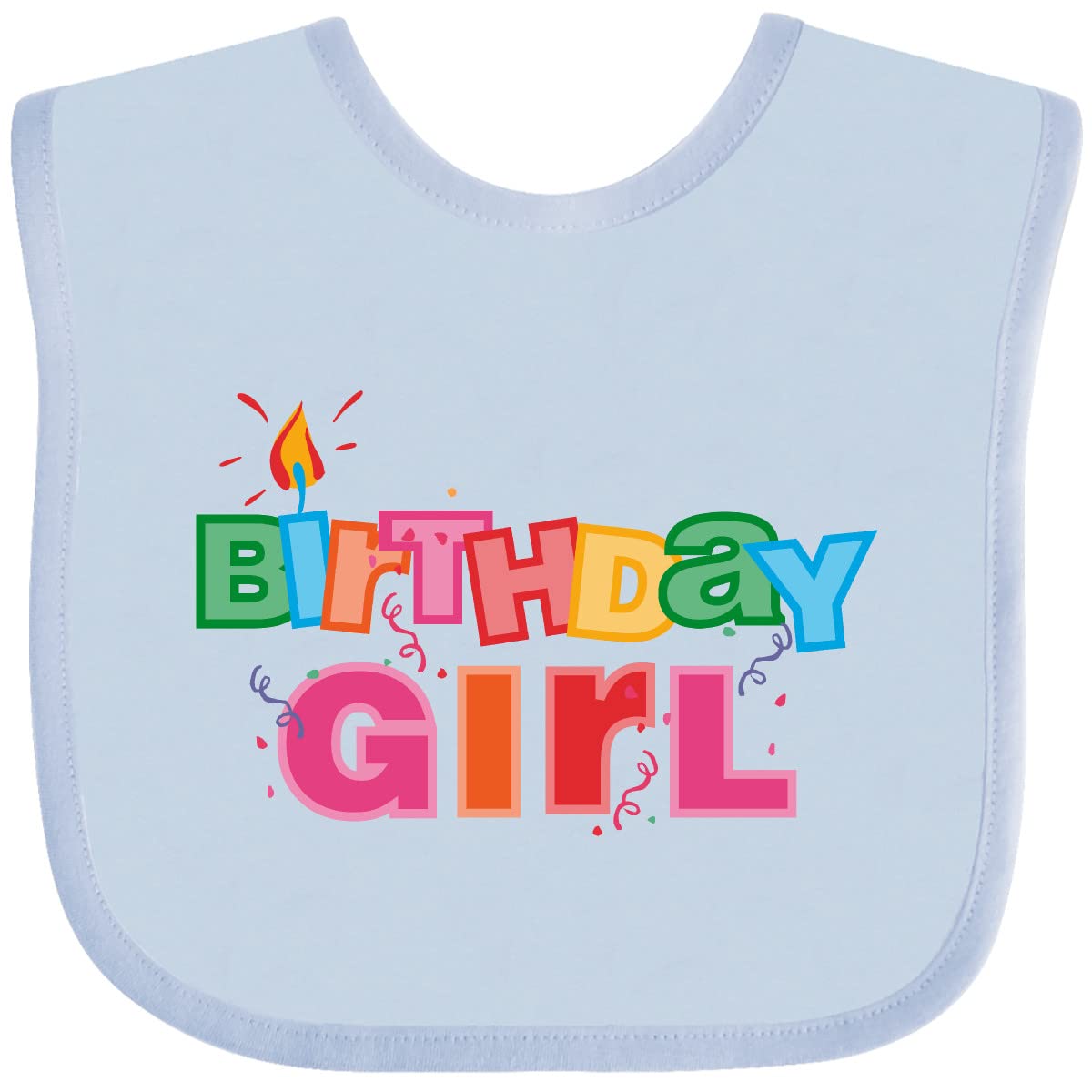 Inktastic Birthday Girl Letters Baby Bib - Cute Personalized Bib for Girls, 100% Cotton Adjustable Bib for Birthday Parties, Baby Showers & Special Occasions