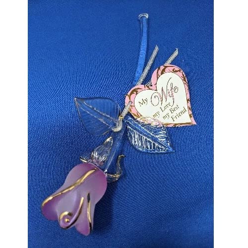 Glass Baron Pink Rose 'My Wife' - Elegant Glassware for Romantic Gifts, Anniversaries & Home Decor