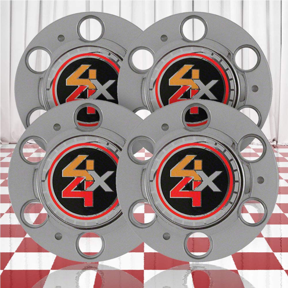 Set of 4 Closed Center Chrome Wheel Center Caps for 1974-1991 Chevy Suburban - Perfect for Restoration & Customization Projects