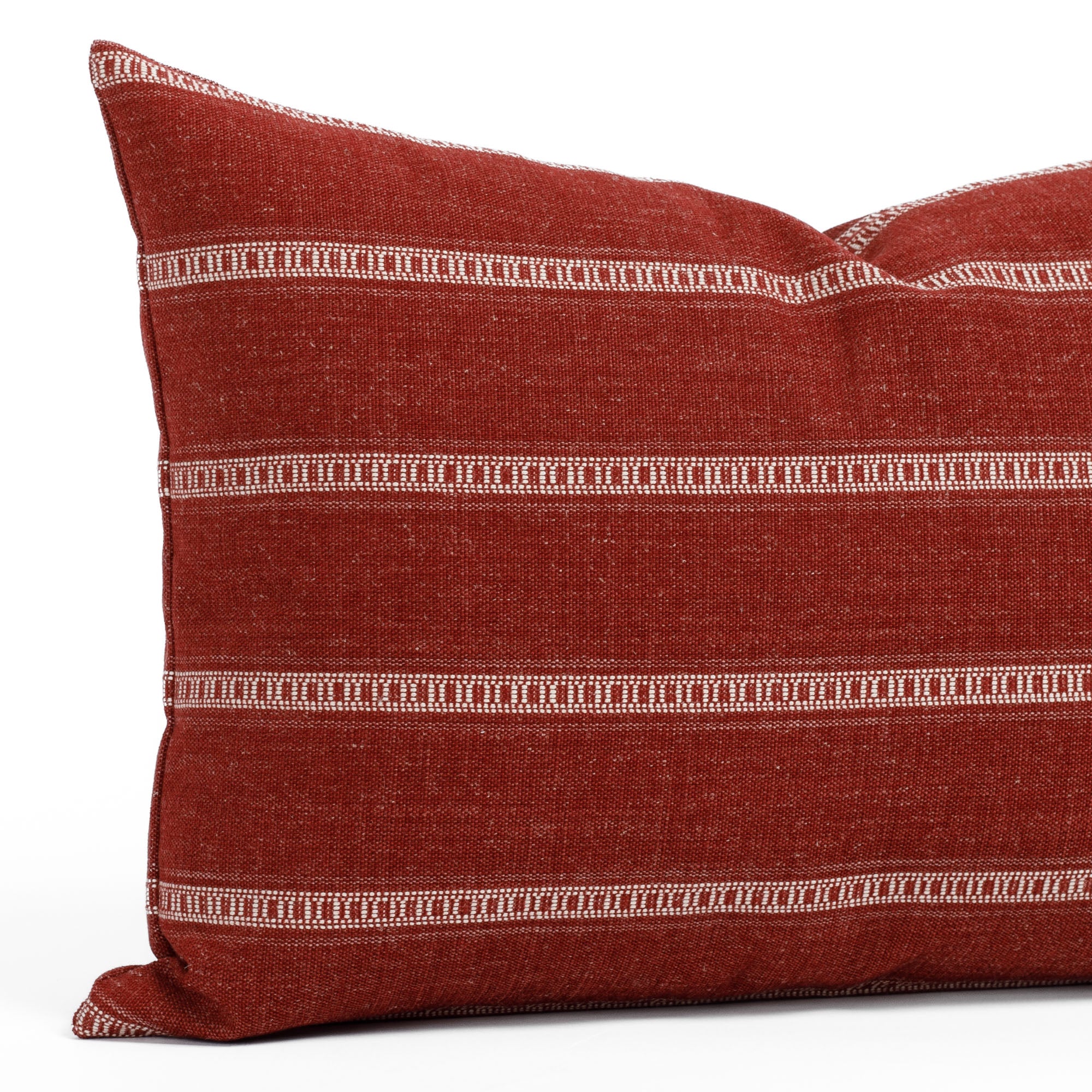 Brunswick Stripe 14x20 Lumbar Pillow in Pomegranate - Decorative Cushion for Sofa, Bed & Home Decor