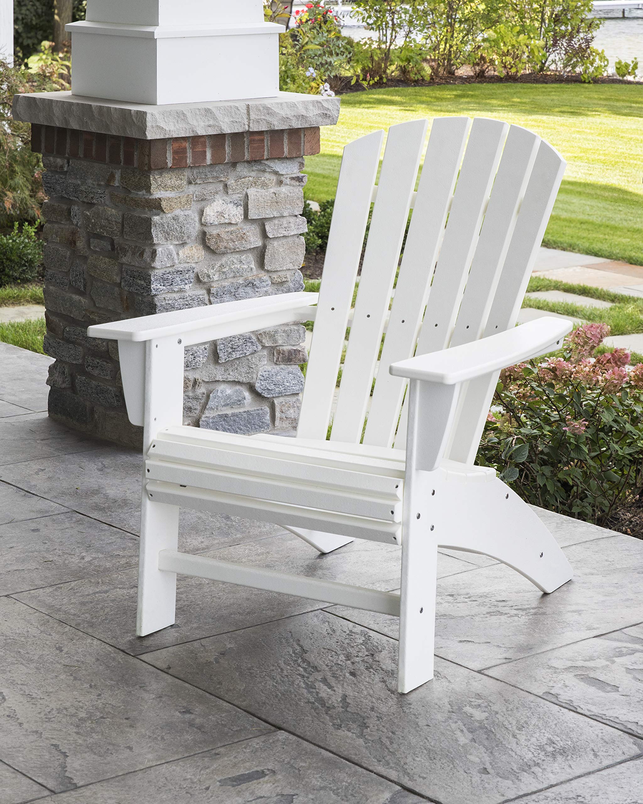 POLYWOOD Nautical Curveback Adirondack Chair - Outdoor Patio Furniture, All-Weather Resin Wicker, Comfortable Seating for Beach, Poolside, Garden & Backyard Relaxation