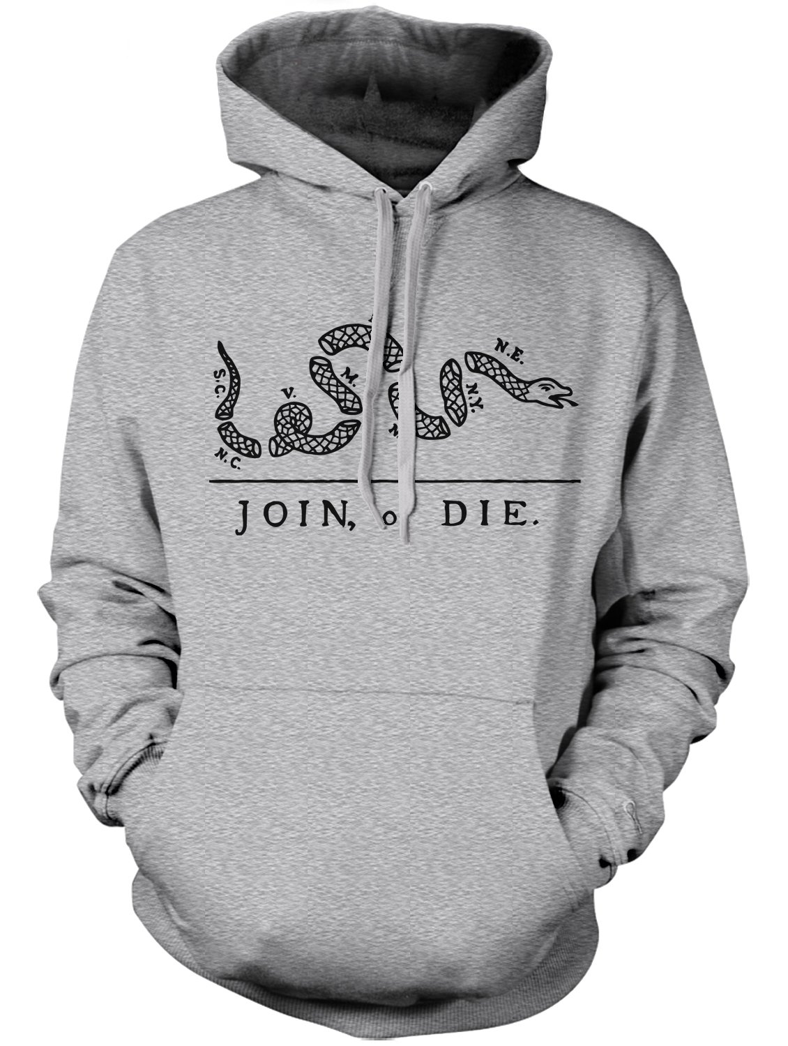 Manateez America Join or Die US Constitution Cartoon Hoodie - Patriotic Pullover Sweatshirt for Men & Women | Perfect for 4th of July, Political Events & American History Enthusiasts