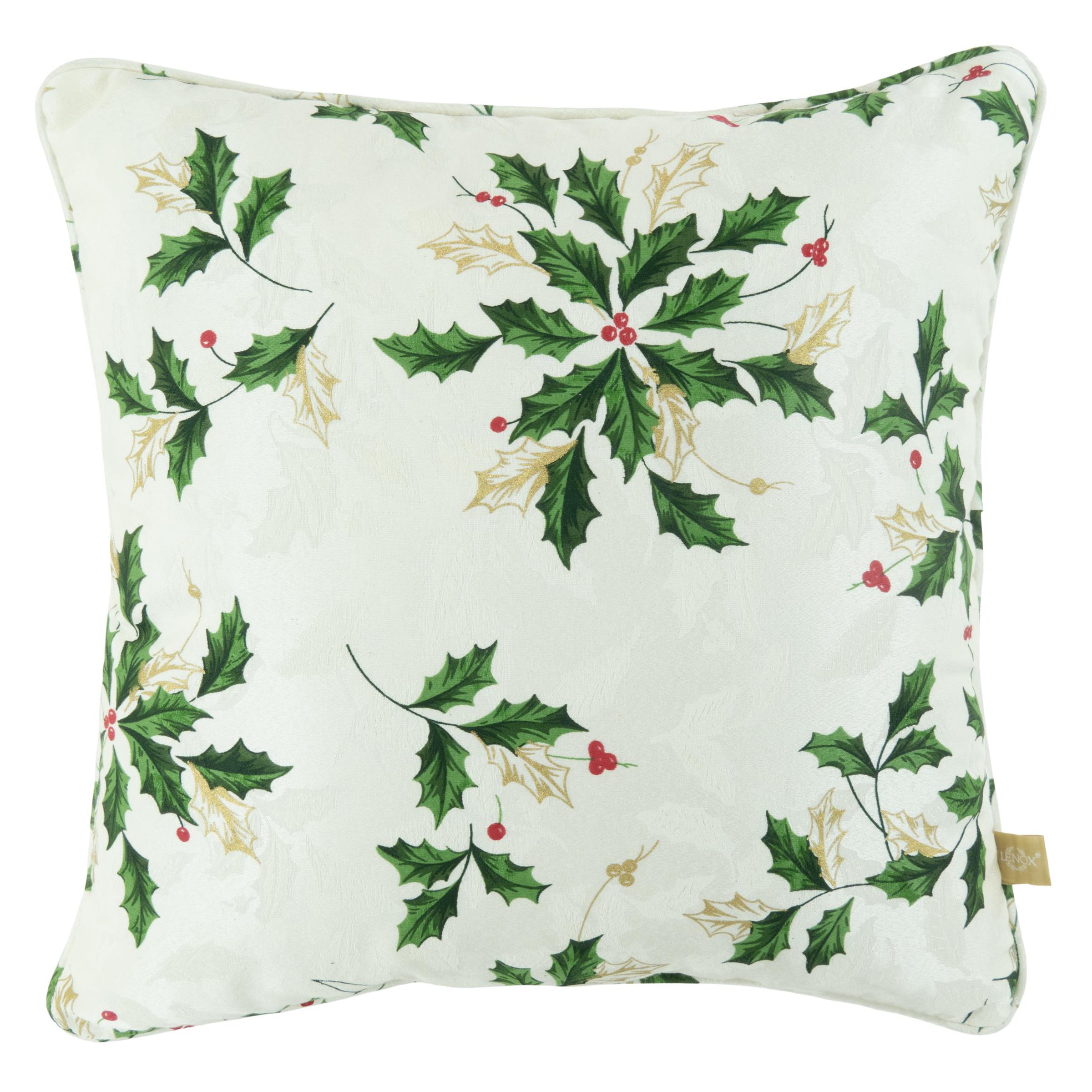 Scattered Holly 20x20 Throw Pillow - Decorative Christmas Cushion Cover for Sofa, Bed & Home Decor - Perfect for Holiday Season & Winter Home Styling