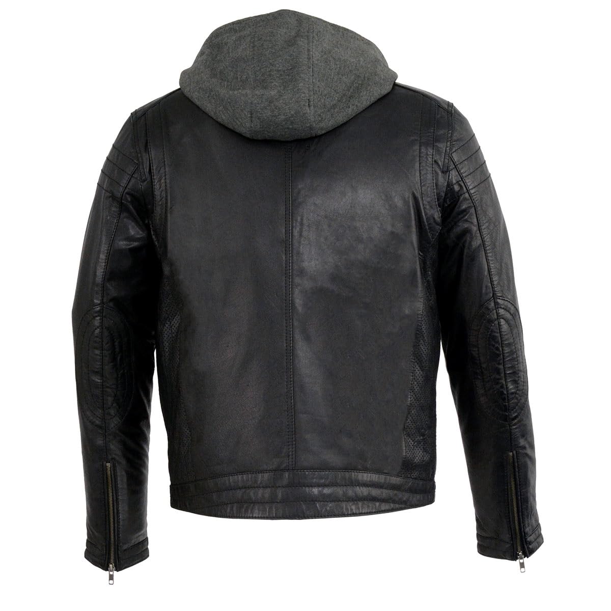 Milwaukee Leather Men's Anthracite Fashion Casual Leather Jacket with Removable Hood - SFM1845 | Stylish Outerwear for Everyday Wear, Motorcycle Riding & Cool Weather Protection