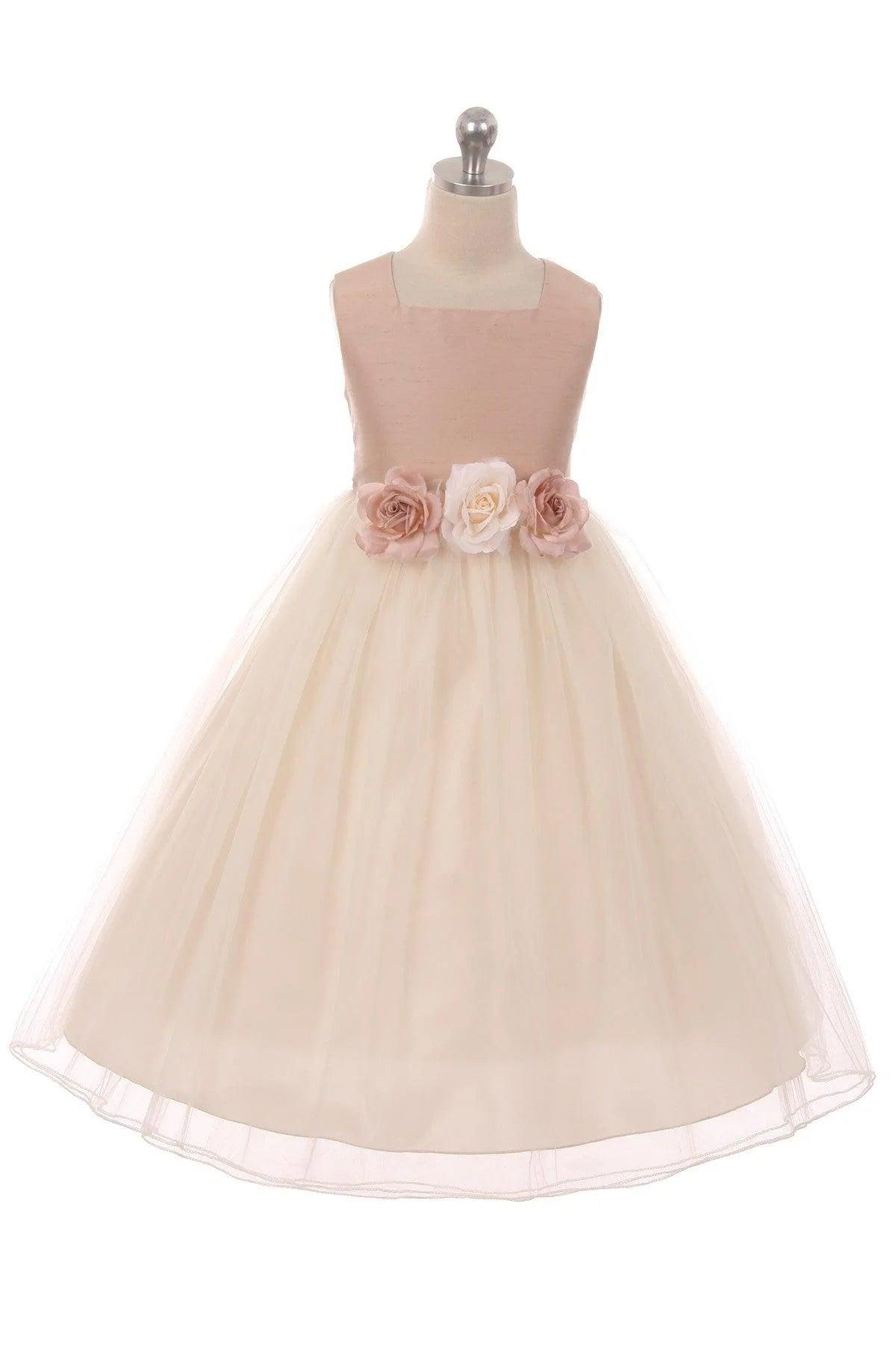 Kids Dream Girls Dress Vintage Rose KD428 - Elegant Floral Party Dress for Girls, Birthday, Wedding & Special Occasions