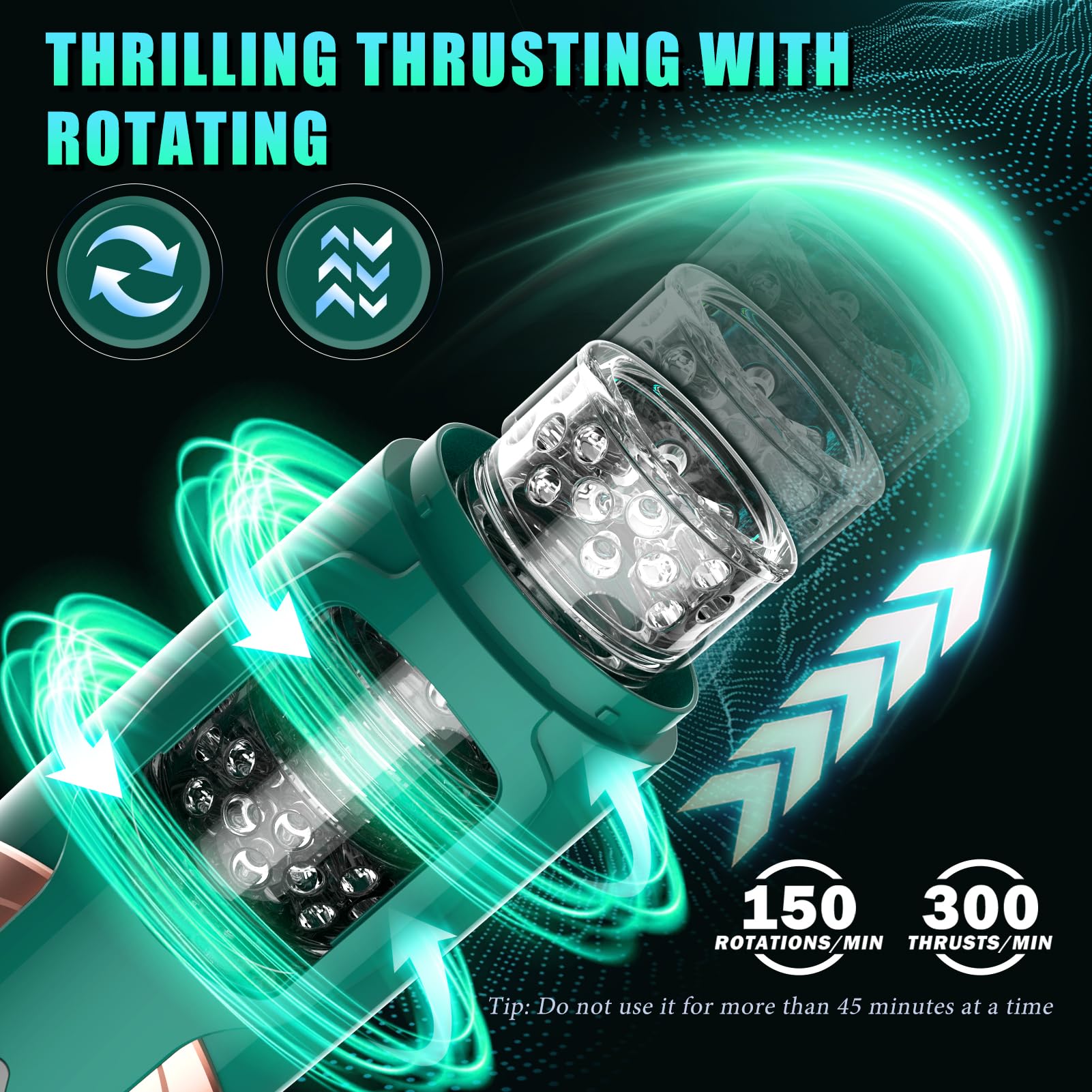 Electric Male Masturbator with 7 Thrusting & Rotating Modes - Automatic Pocket Pussy for Men, Adult Sex Toy for Solo Play & Couples - Perfect for Discreet Pleasure at Home or Travel