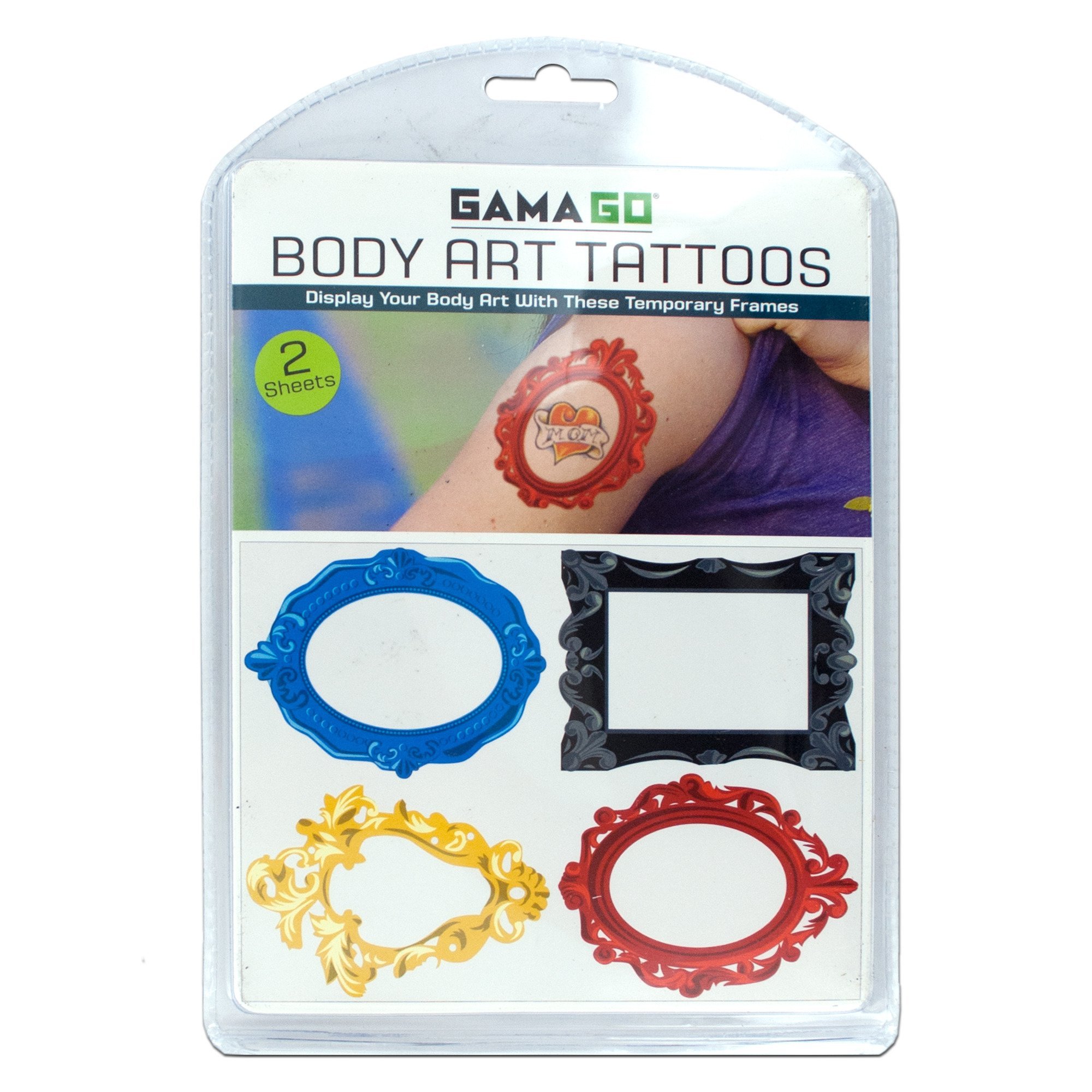GAMAGO Temporary Tattoos for Women & Men - Waterproof Fake Body Art Stickers for Parties, Festivals & Costumes