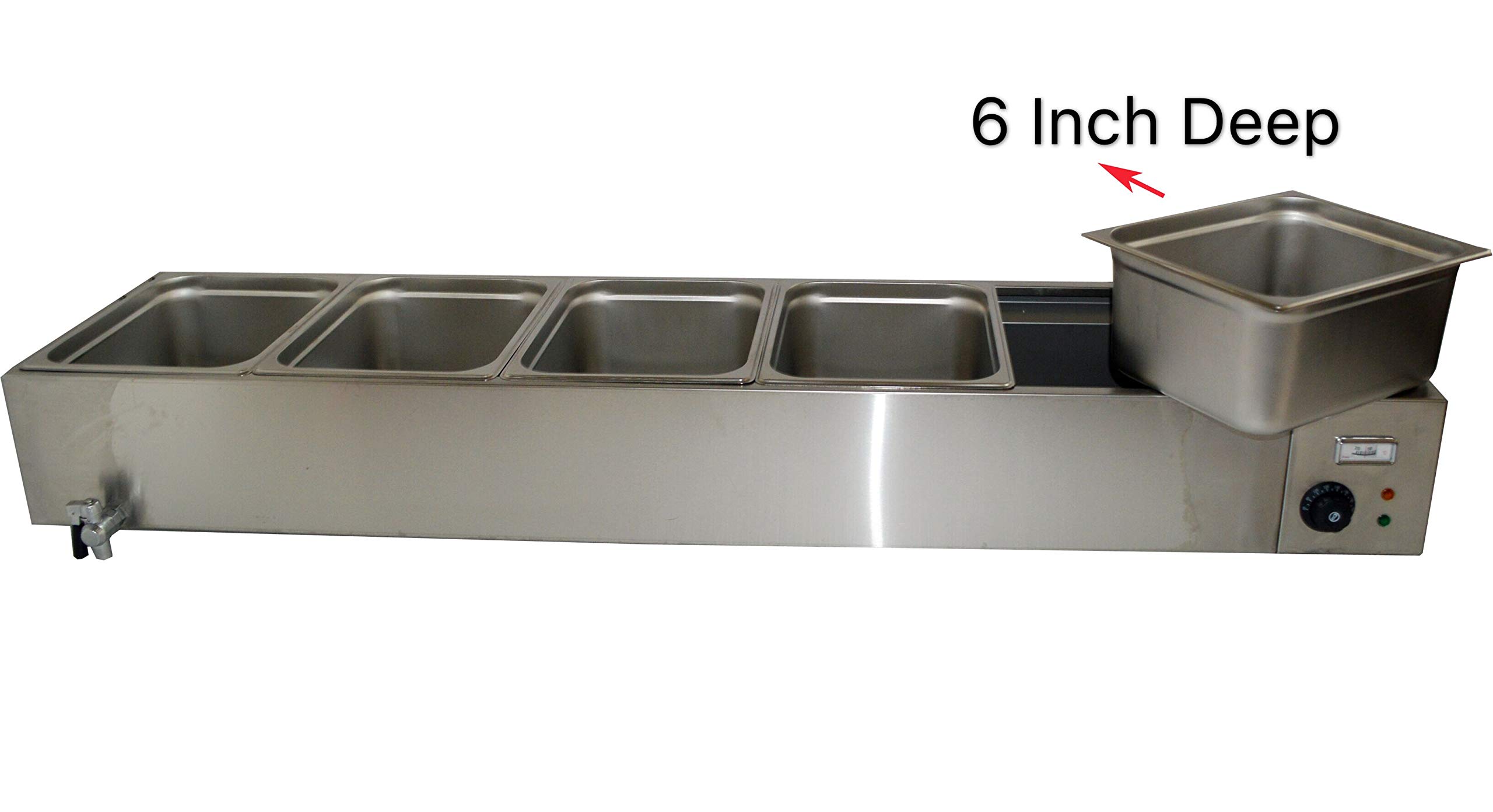 INTBUYING 5-Piece Deep Basin Food Warmer Set with Temperature Display - Perfect for Buffets, Catering, and Home Kitchen Use