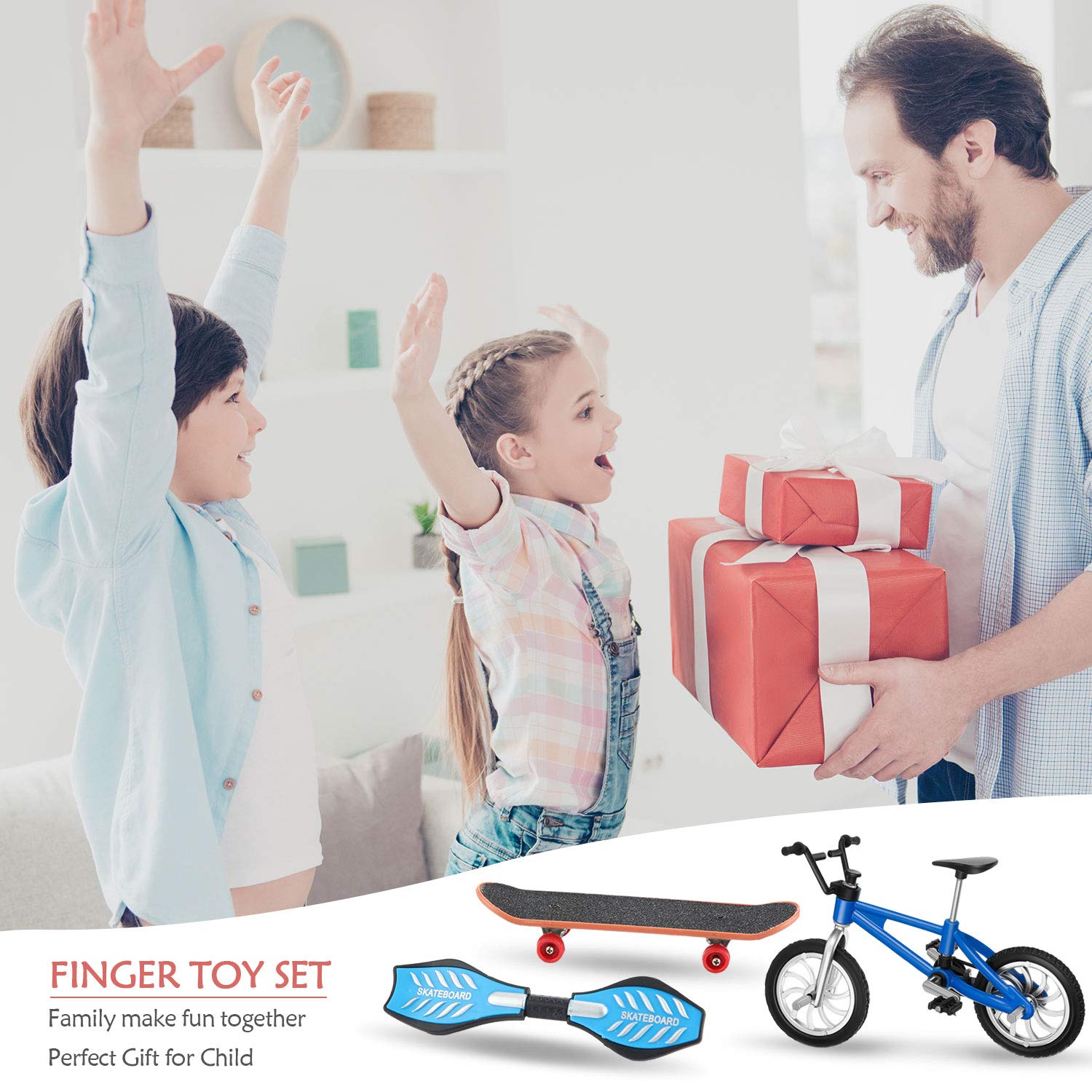 31-Piece Mini Finger Toys Set - Finger Skateboards, Mini Bikes & Tiny Swing Board with Replacement Wheels & Tools - Fingertip Movement Party Favors for Kids Ages 6+ - Perfect for Birthday Gifts, Classroom Rewards & Stress Relief Play