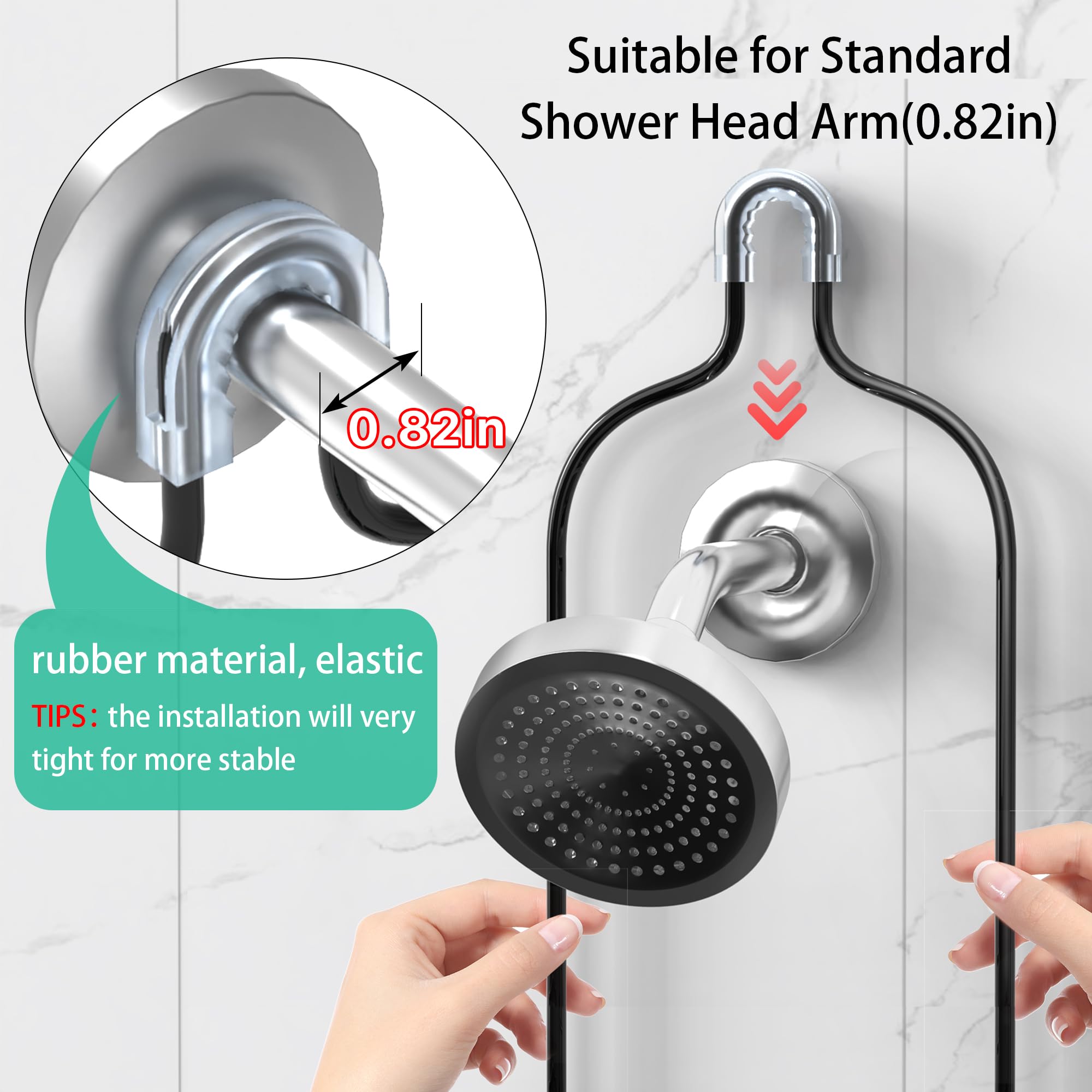 3-Tier Hanging Shower Caddy Organizer with Soap Holder & 6 Hooks - Bathroom Storage for Towels, Sponge & Toiletries - Fits 21mm Shower Head Arm - Space Saving Black Shower Shelf (Perfect for Small Bathrooms & Dorm Showers)
