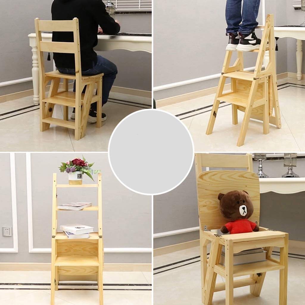Foldable Step Stool Ladder for Home, 4-Step Indoor Climbing Stool with Non-Slip Feet, Multi-Functional Lightweight Folding Chair for Kitchen, Bathroom, and Storage Use