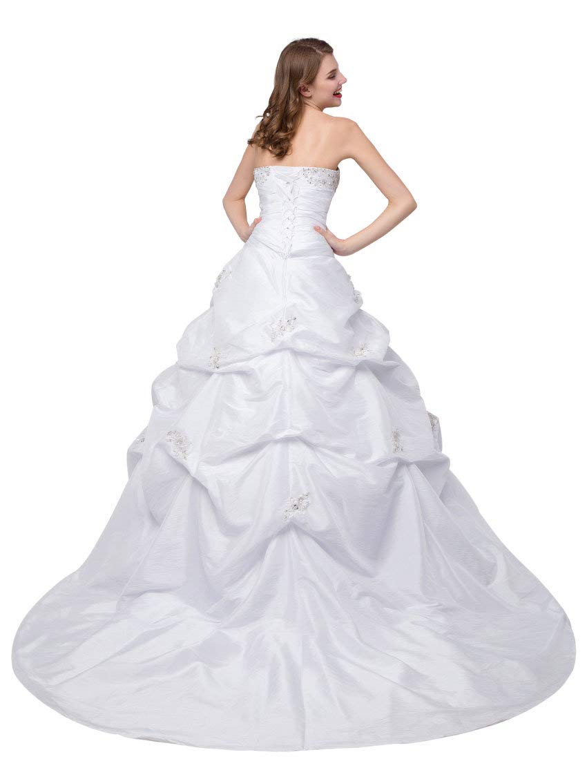 Elegant Strapless Silver Embroidered Taffeta Wedding Dress for Women – Perfect for Bridal Ceremonies, Evening Galas & Formal Events