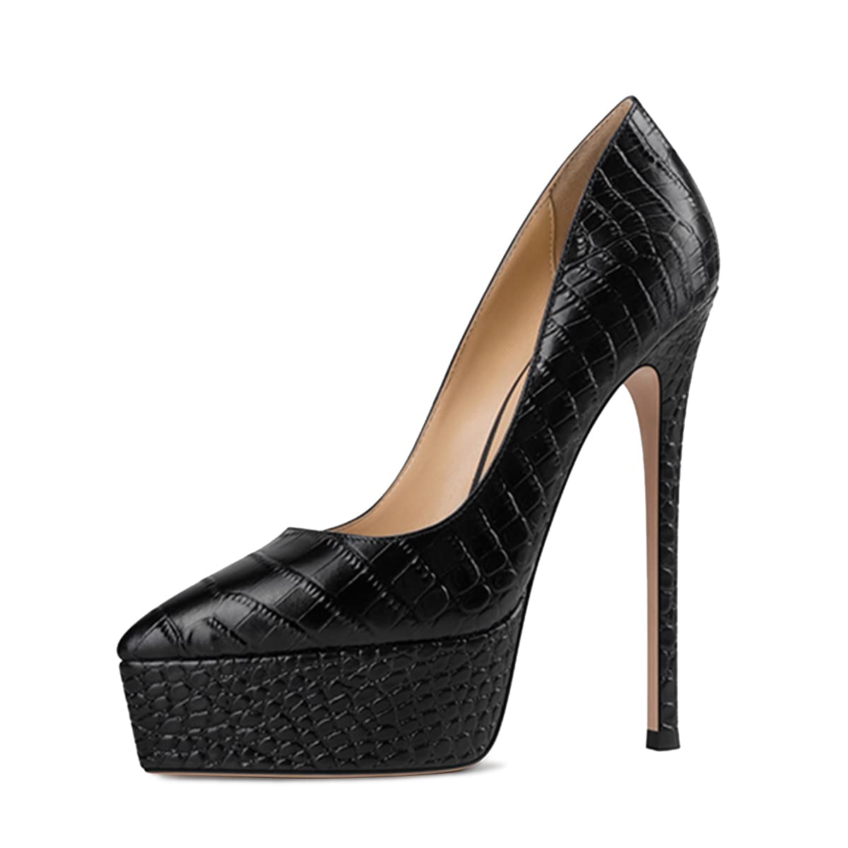 YDN Women's Pointed Toe Stiletto High Heel Pumps - Snake Print Slip-On Party Shoes for Wedding, Evening Dress & Special Occasions (US Size 4-15)
