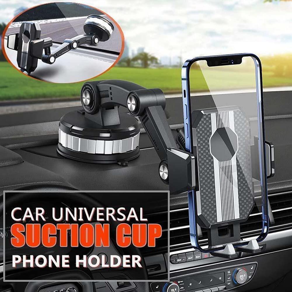 KCRPM Universal Car Phone Mount - One-Button Pop-Up Dashboard/Windshield/Window Phone Holder with Strong Suction Cup for iPhone & Android - Perfect for GPS Navigation & Hands-Free Driving