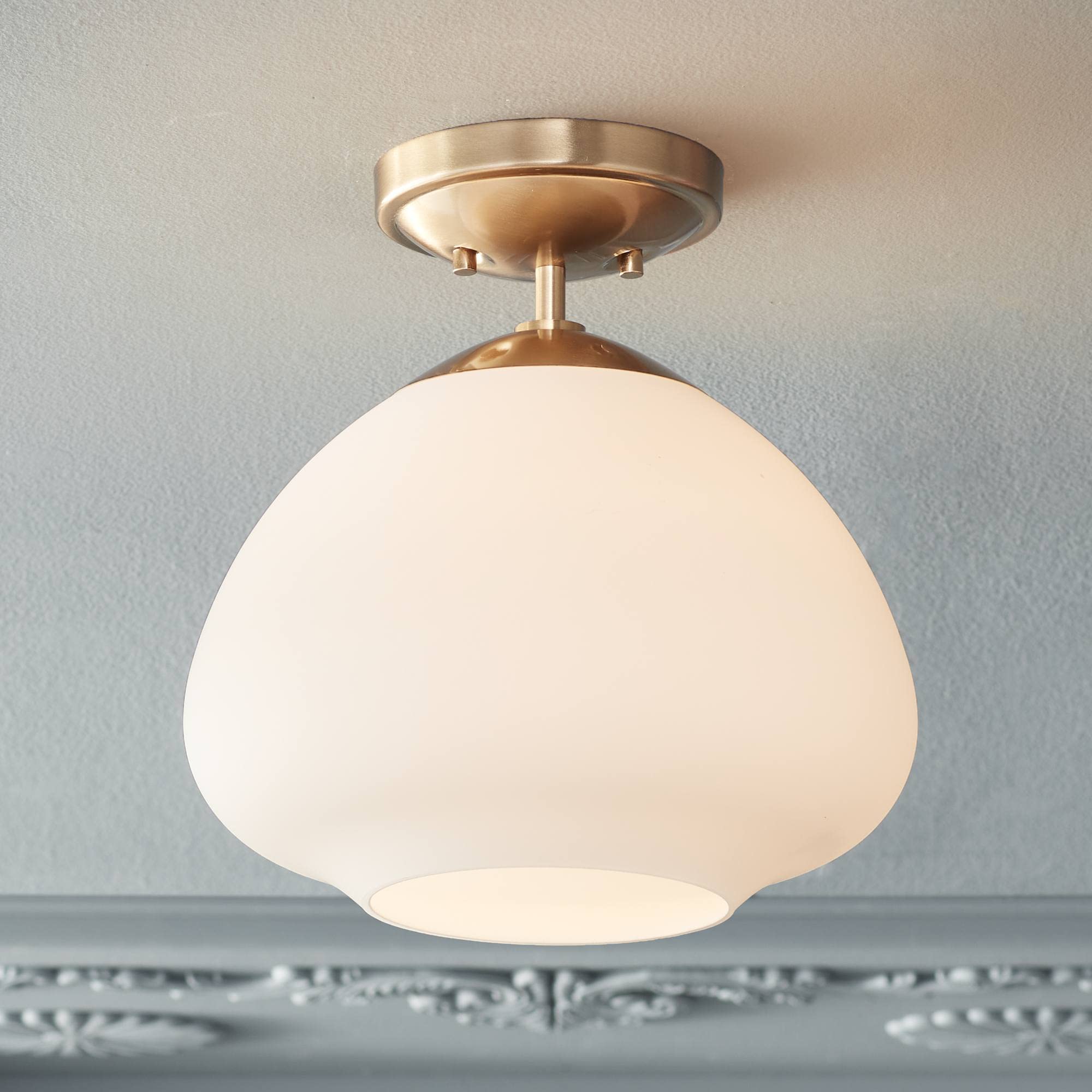 Possini Euro Orilla Mid-Century Modern Semi-Flush Mount Ceiling Light - 12
