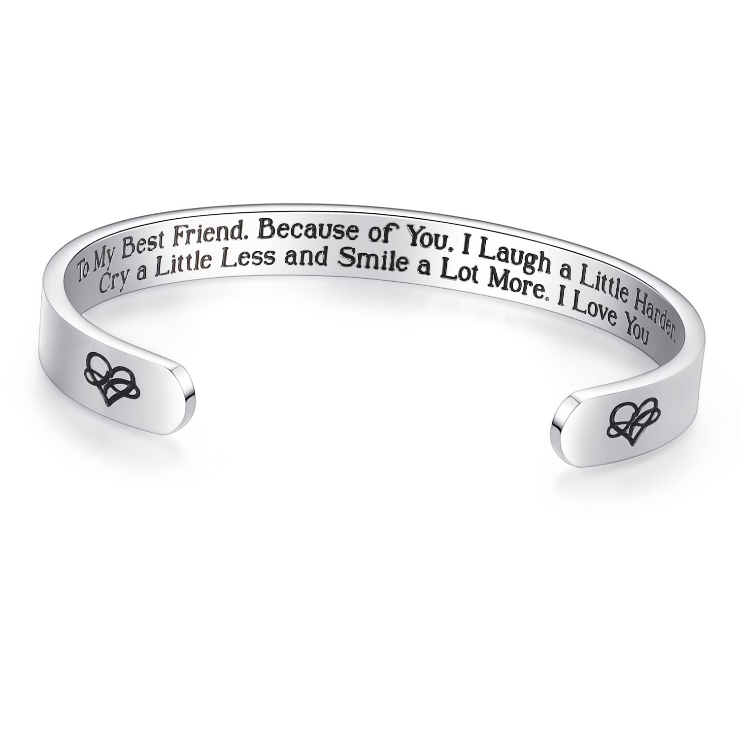 Personalized Cuff Bracelets for Women & Teen Girls - Best Friend, Sister, Mom, Daughter, Granddaughter, Cousin - Custom Birthday, Mother's Day, Christmas, Easter Jewelry Gift - Perfect for Everyday Wear, Special Occasions & Matching Friendship Jewelry