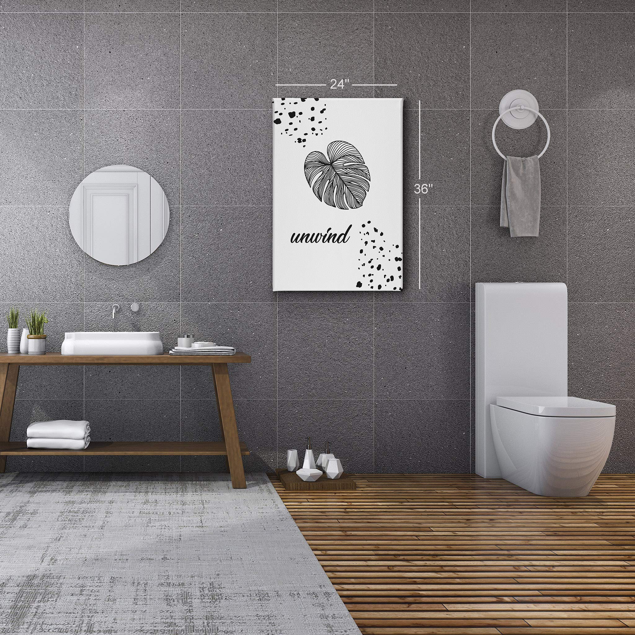 Smile Art Bathroom Canvas Print - Black & White Wall Decor for Home