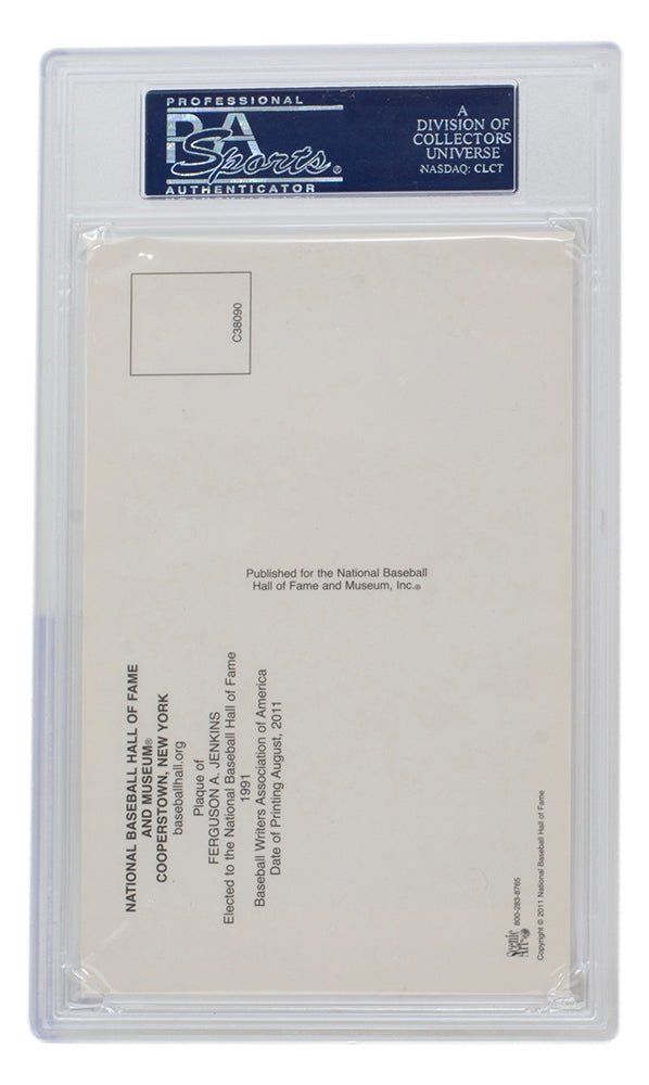 Fergie Jenkins Autographed Chicago Cubs Hall of Fame Plaque Postcard - PSA/DNA Certified 637 - Perfect for Baseball Memorabilia Collectors & Cubs Fans Display