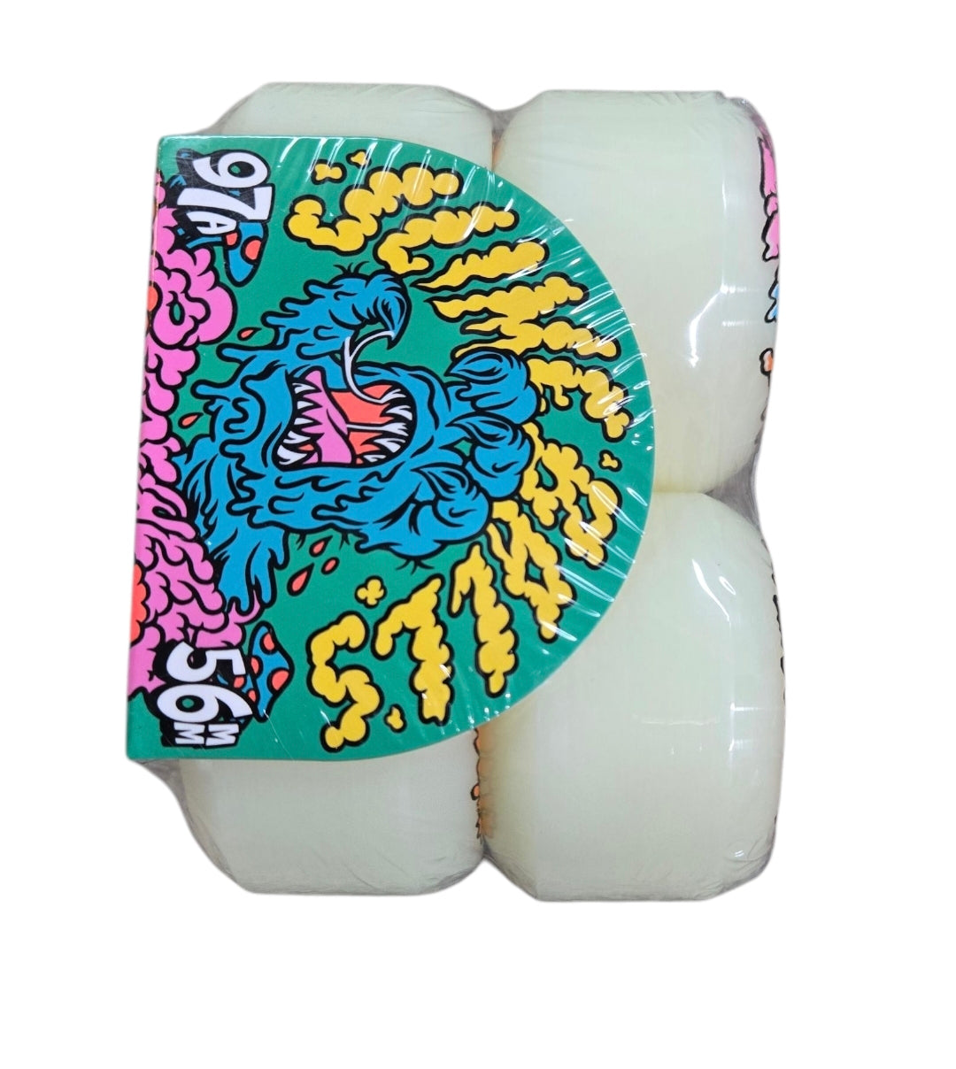 56mm 97a Slime Balls Vomit Mini Wheels - White - Perfect for Skateboards, Longboards & Scooters - High Performance for Street Skating & Tricks