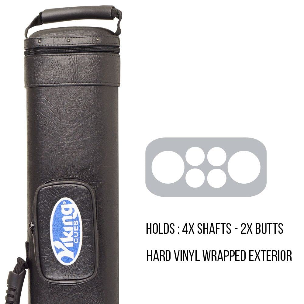 **Viking Pool Cue Case - Durable Vinyl Shell & Soft Felt Interior with Adjustable Shoulder Strap - Billiard Cue Storage Bag for Pool Sticks - Perfect for Travel, Tournaments & Home Use**