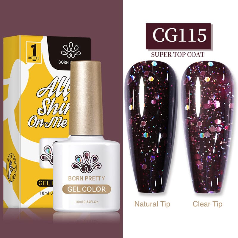 Born Pretty Glitter Gel Nail Polish Set - Long Lasting UV/LED Soak Off Nail Colors for Manicure & Pedicure - Perfect for Parties, Weddings, Holidays & Special Occasions