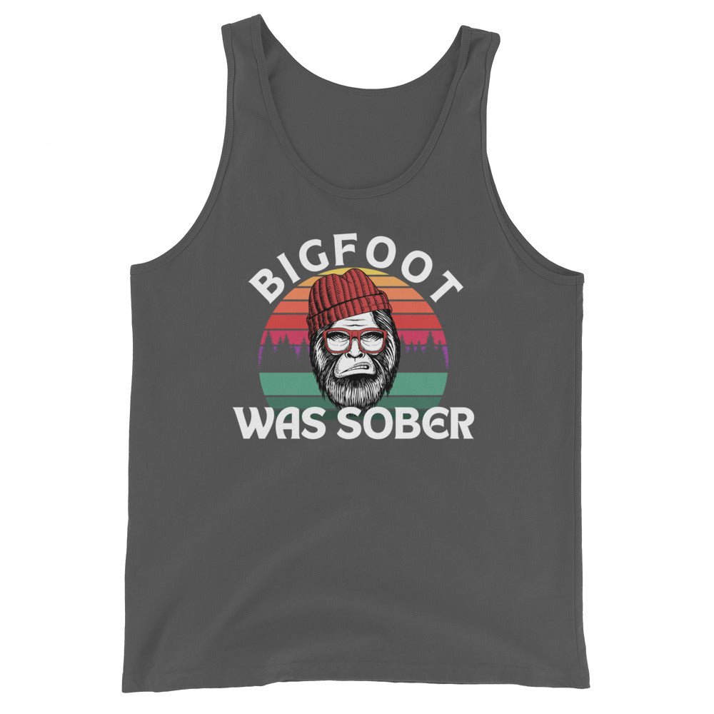 Bigfoot Sober Legend Men's Tank Top - Breathable Sleeveless Shirt for Gym, Running & Outdoor Activities - Funny Novelty Graphic Tee for Camping & Hiking Enthusiasts