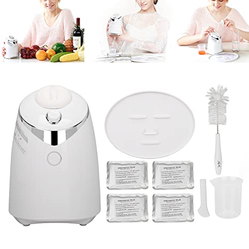 Automatic DIY Facial Mask Machine with English Voice Prompt & Ceramic Liner - Fruit & Vegetable Face Cream Maker for Home Spa (White) | Perfect for Skincare Routine & Relaxation
