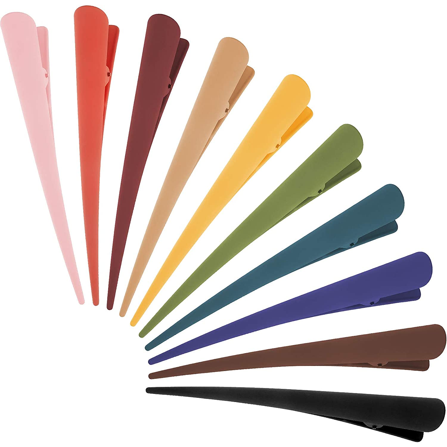 APPSAMBR - 10 Pack Colorful Duckbill Hair Clips for Women & Girls | Alligator Hair Barrettes for Styling, Braiding & Salon Use | Durable Plastic Hair Pins for Everyday Hairstyles, Ponytails & Updos