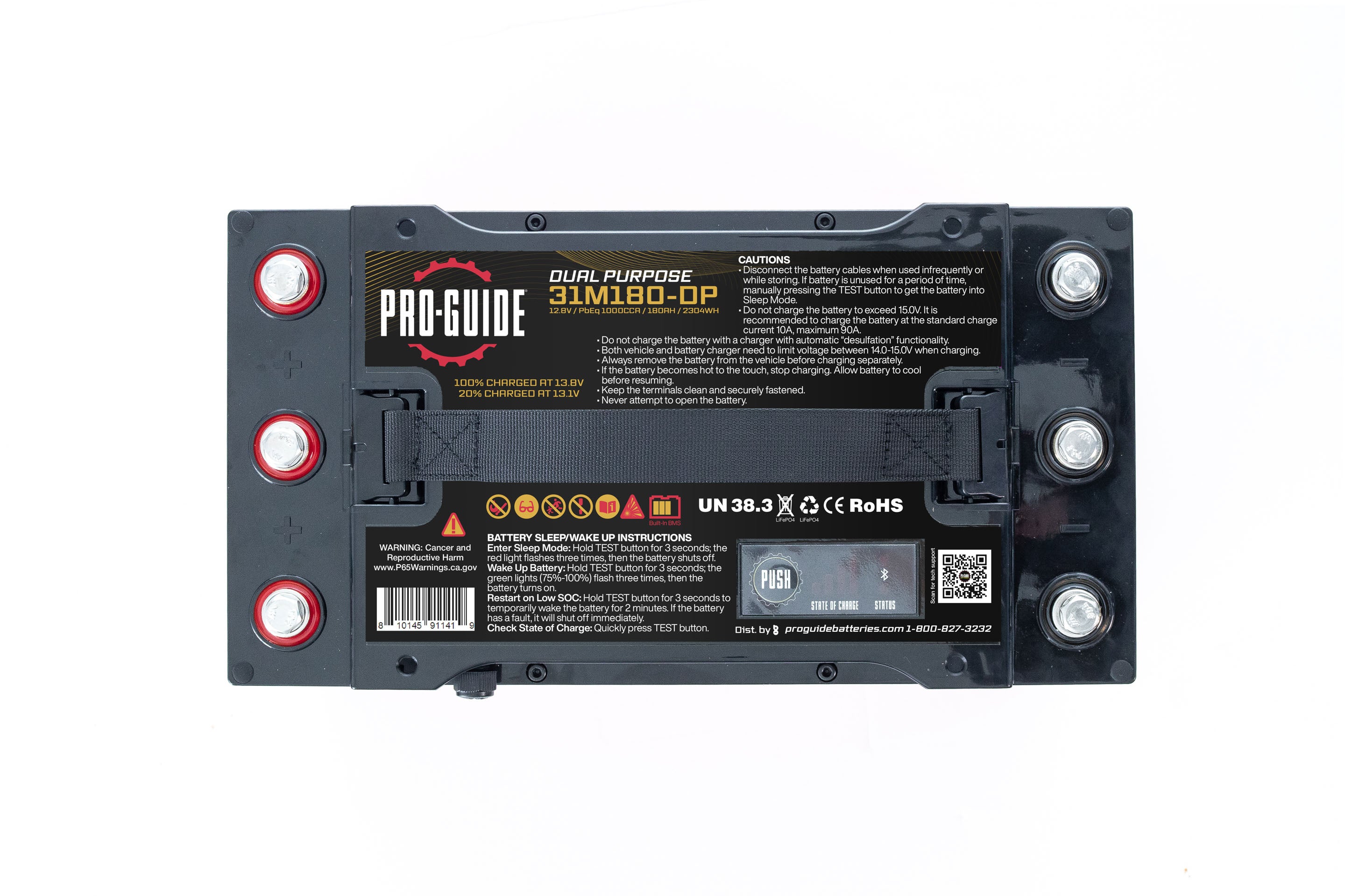 180Ah 12V Lithium Dual Purpose Battery - Pro Guide Series 31 for Marine, RV, Solar & Off-Grid Power Storage