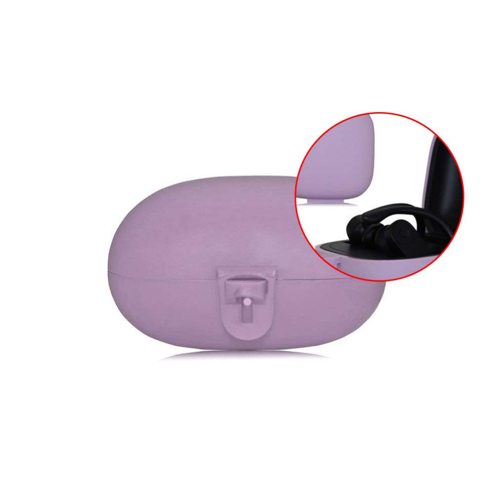 Powerbeats Pro Case Cover - Shockproof Silicone Full Protective Case with Carabiner for Beats by Dre (Grey Purple) - Perfect for Gym, Running, Travel & Outdoor Activities