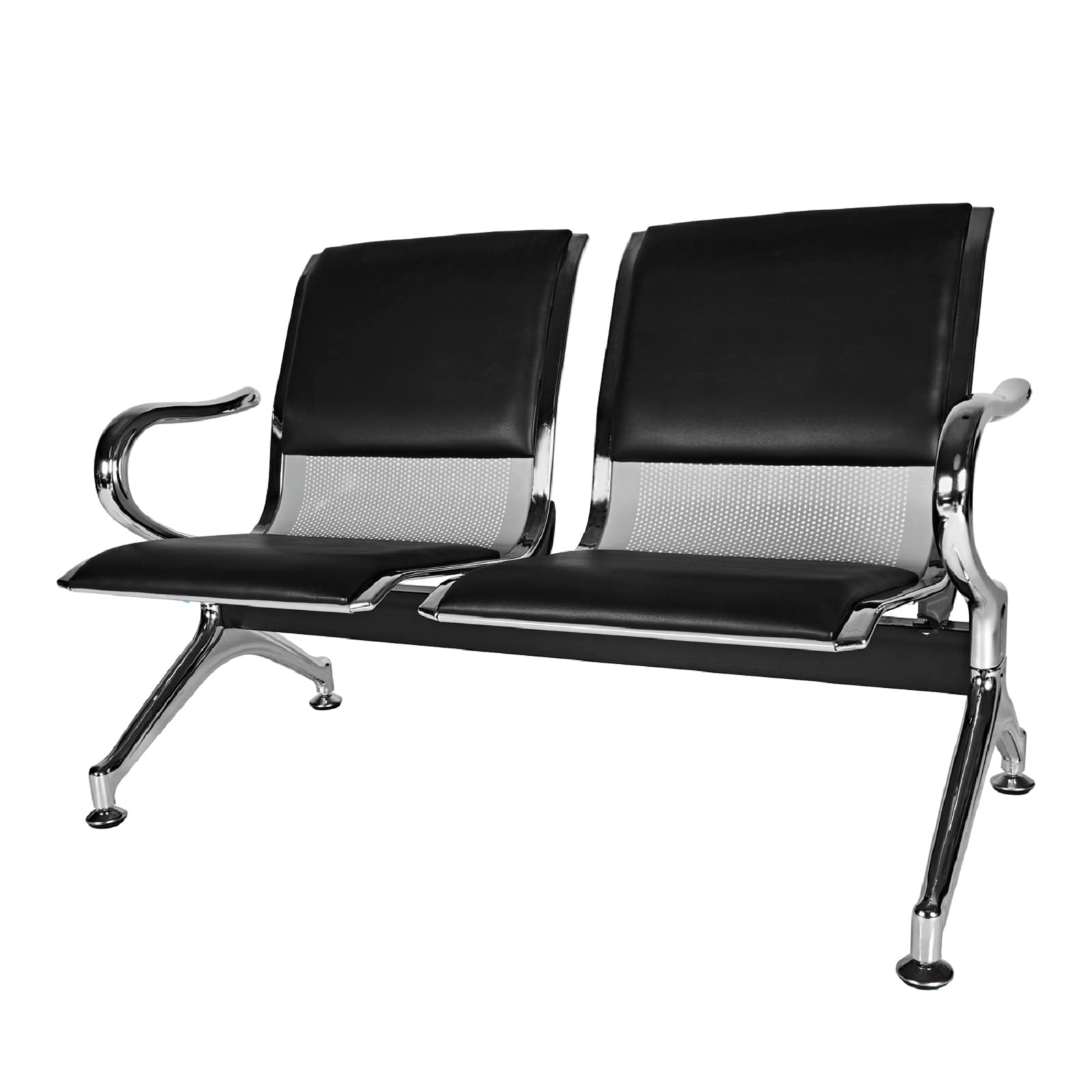 Premium PU Leather Reception Chairs with Arms - Comfortable Waiting Room Seating for Airport, Salon, Office, Hospital, Bank & Conference Room Lobbies - Durable & Stylish Guest Seating Solution
