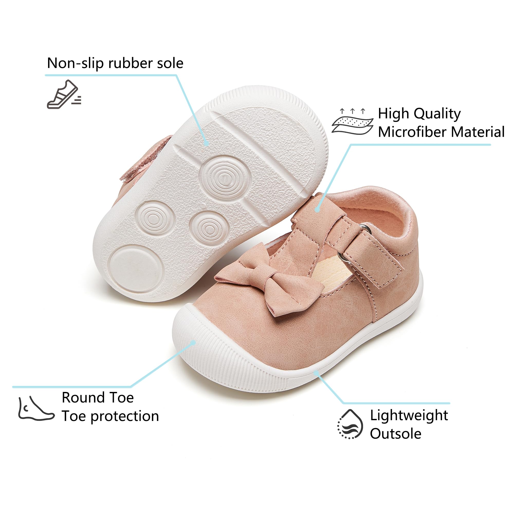 Felix & Flora Soft Sole Baby Dress Shoes for Infants - Non-Slip Rubber Sole Moccasins for First Walkers & Crib Shoes | Perfect for Special Occasions, Playtime & Everyday Wear