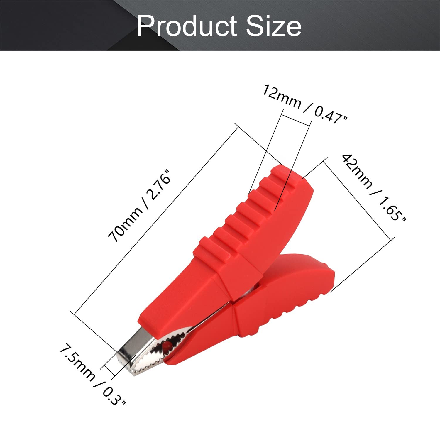 50A Heavy Duty Insulated Alligator Clips - Battery Cable Clamps for Car, Boat & Vehicle Charging - Electrical Test Clamps with Strong Grip - Ideal for Automotive Repair, Marine Battery Maintenance & Power Equipment Testing (Red, 1pc)