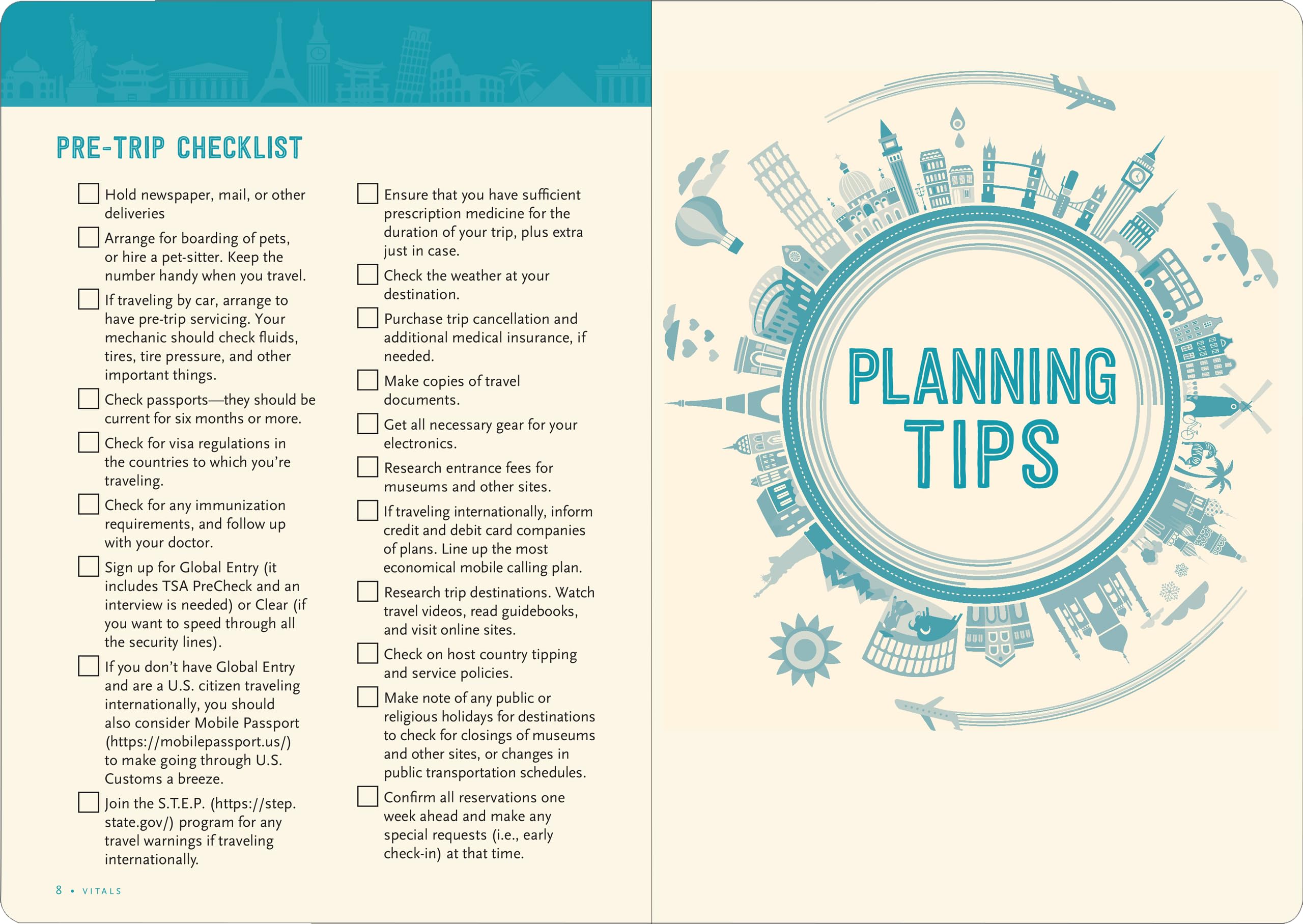 Ultimate Travel Planner Checklist - Organize Your Trips & Vacations Efficiently | Perfect for Backpacking, Business Trips & Family Holidays