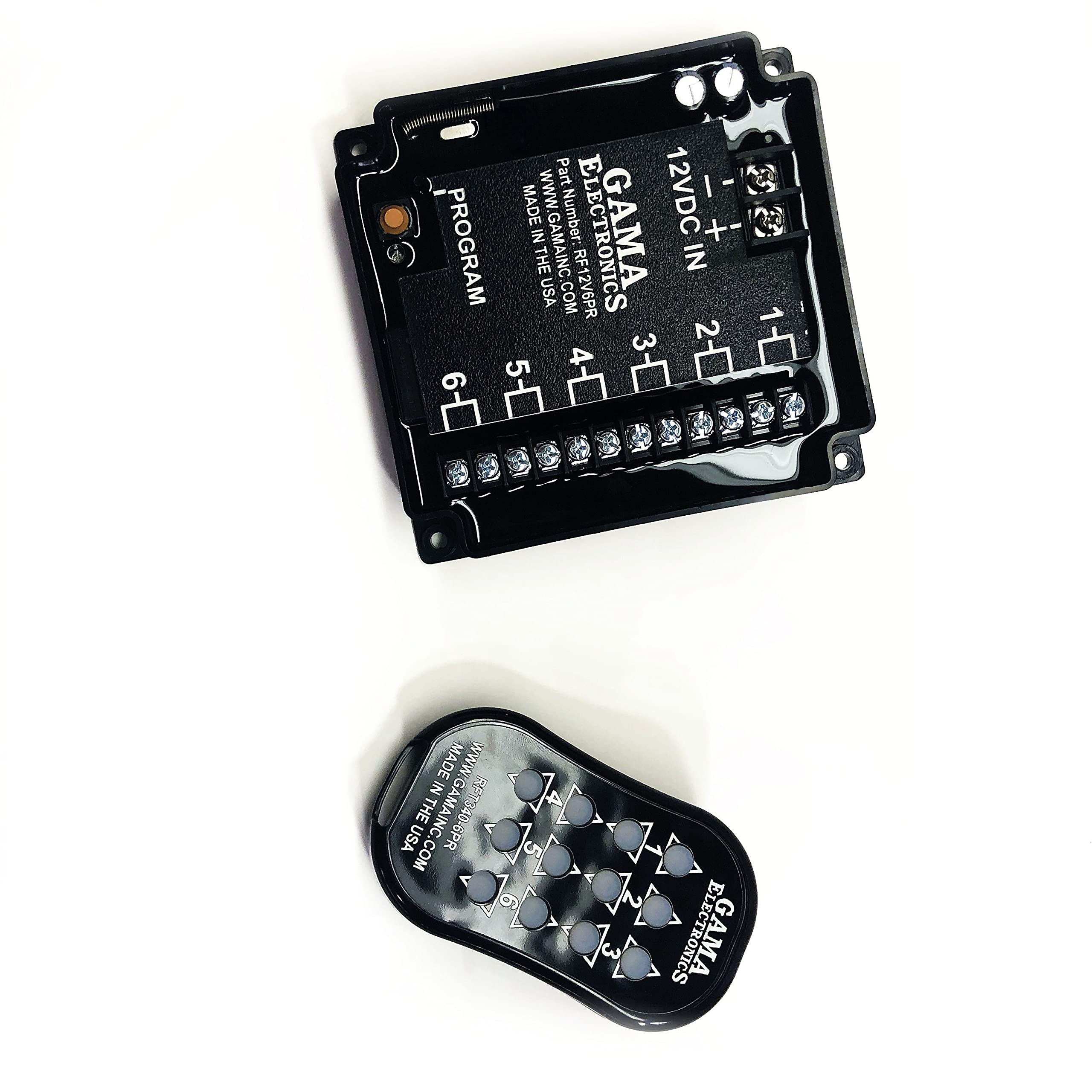 GAMA Electronics 12V 6 Motor Polarity Reversing Remote Control System - RF12V-6PR | Wireless DC Motor Controller for Gates, Winches, and Industrial Equipment