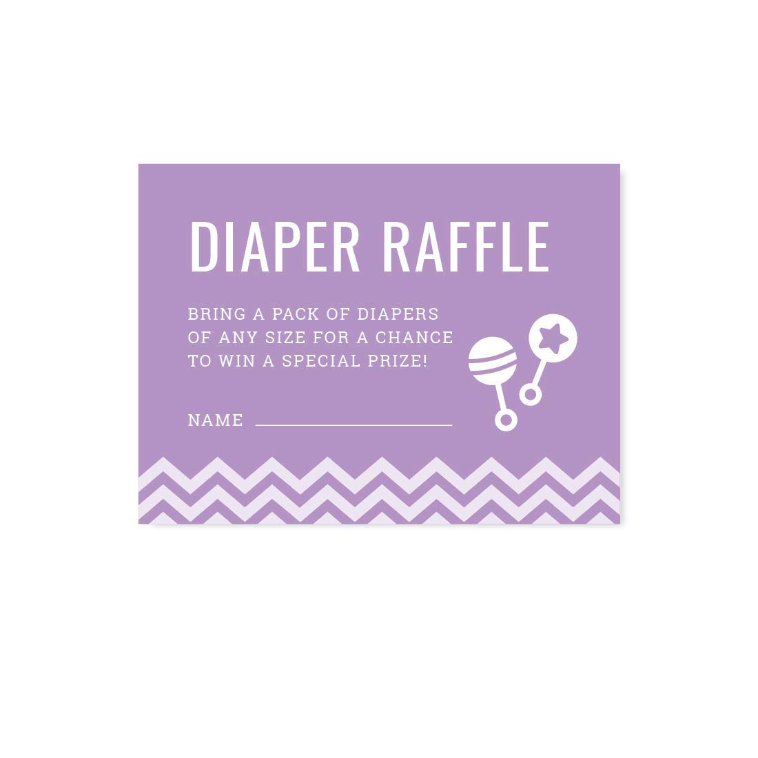 Andaz Press Lavender Chevron Baby Shower Decorations Set - 30-Pack with Games, Activities & Diaper Raffle Cards for Girls | Perfect for Baby Shower Parties & Nursery Decor